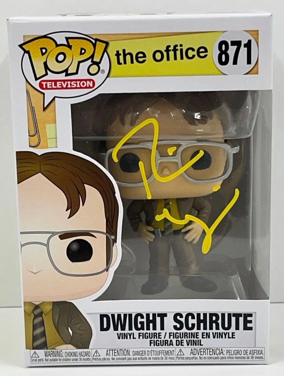 RAINN WILSON DWIGHT SCHRUTE SIGNED THE OFFICE FUNKO FIGURE 871 BECKETT COA 29
