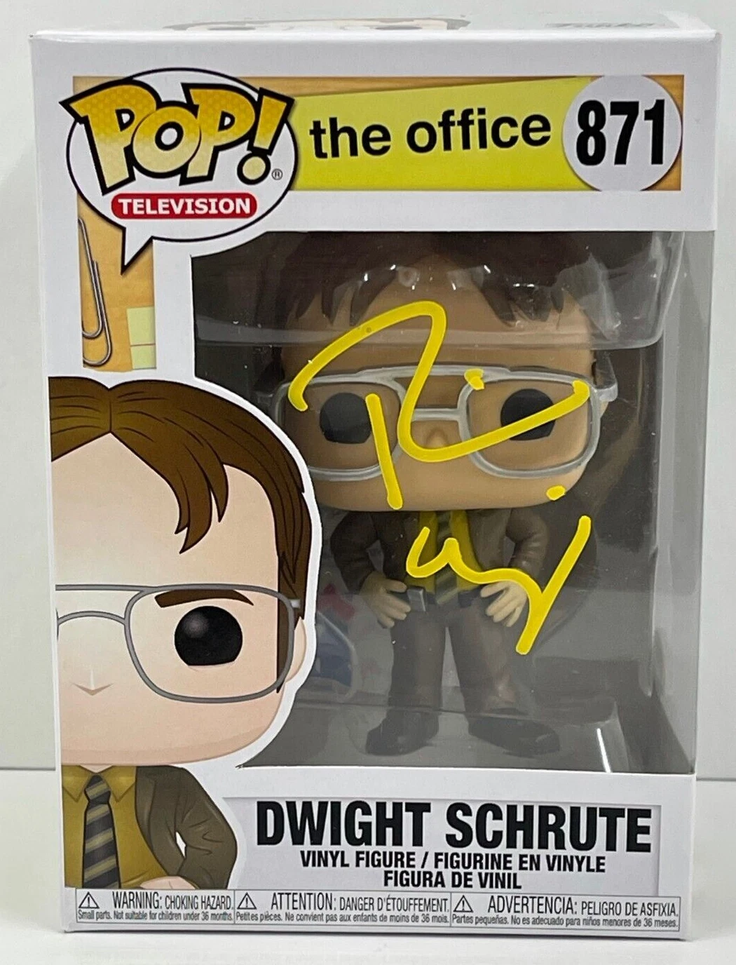 RAINN WILSON DWIGHT SCHRUTE SIGNED THE OFFICE FUNKO FIGURE 871 BECKETT COA 33