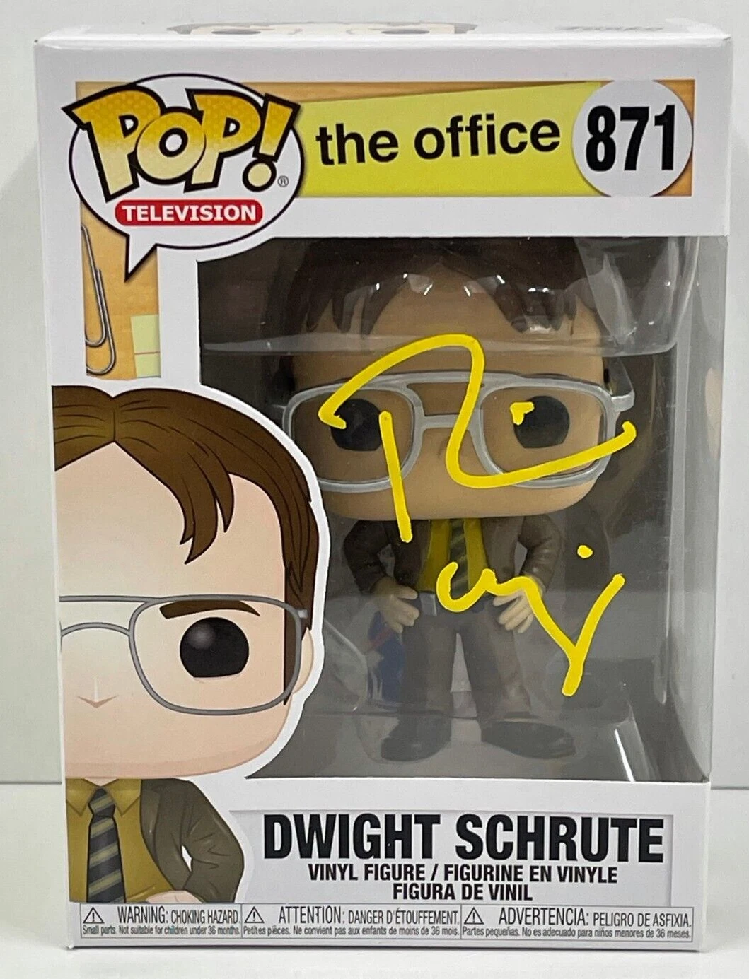 RAINN WILSON DWIGHT SCHRUTE SIGNED THE OFFICE FUNKO FIGURE 871 BECKETT COA 39