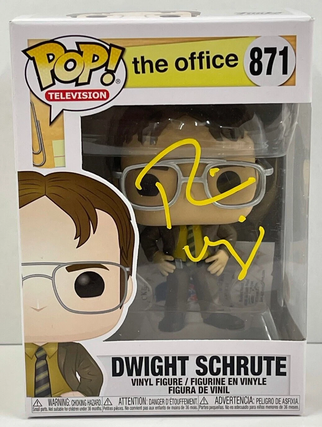 RAINN WILSON DWIGHT SCHRUTE SIGNED THE OFFICE FUNKO FIGURE 871 BECKETT COA 42