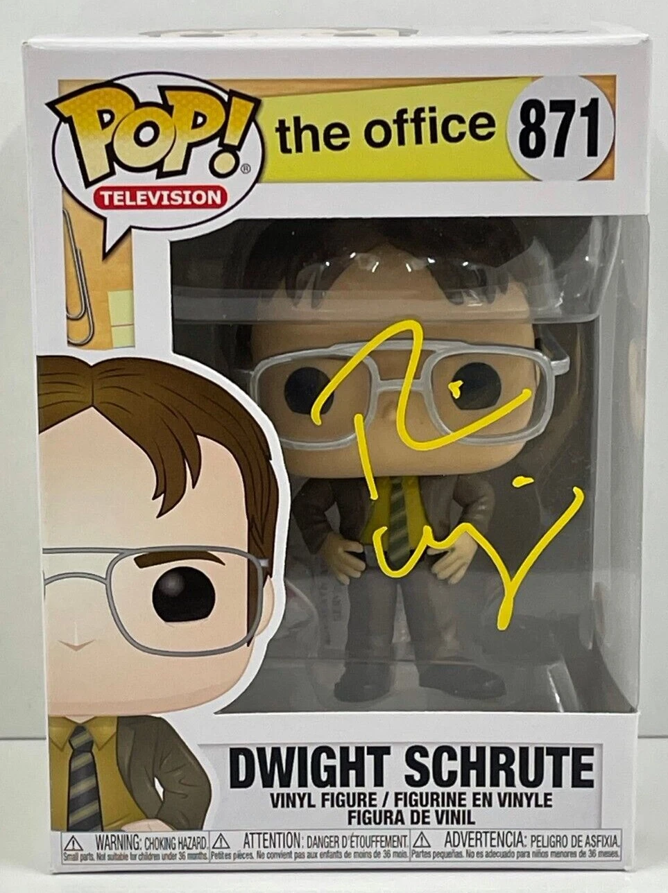 RAINN WILSON DWIGHT SCHRUTE SIGNED THE OFFICE FUNKO FIGURE 871 BECKETT COA 50