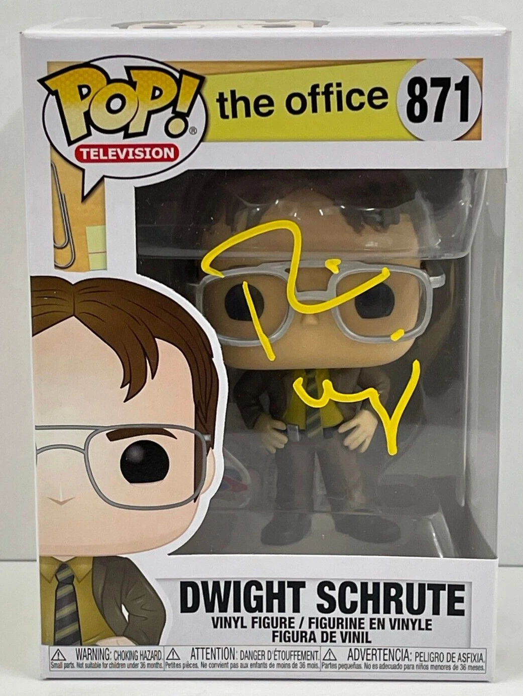 RAINN WILSON DWIGHT SCHRUTE SIGNED THE OFFICE FUNKO FIGURE 871 BECKETT COA 51