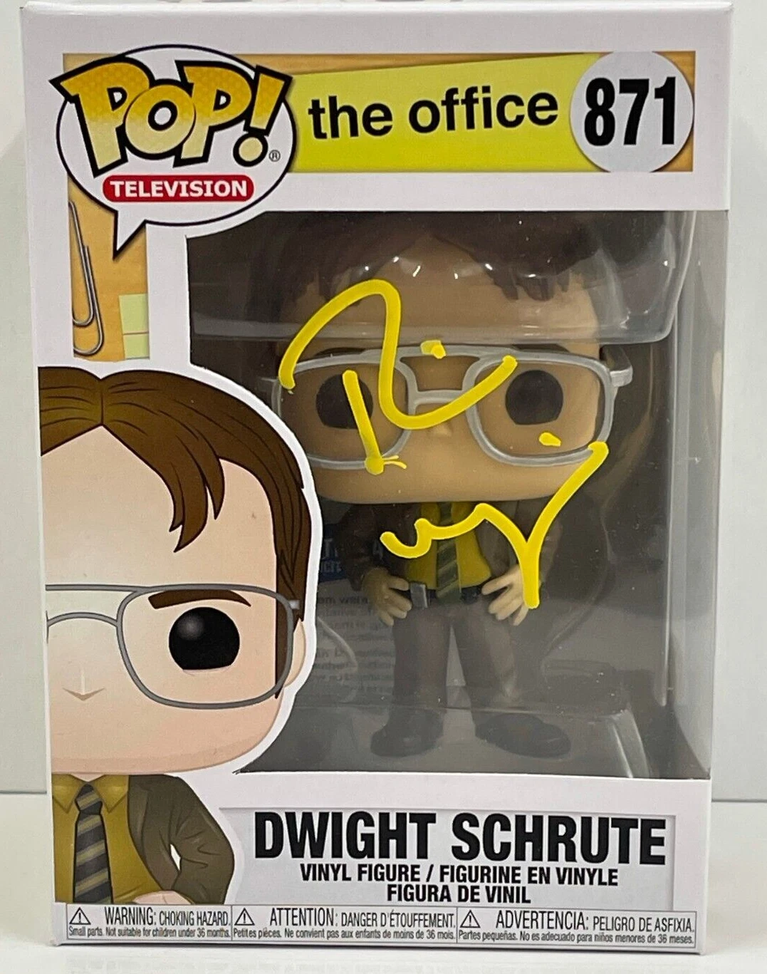 RAINN WILSON DWIGHT SCHRUTE SIGNED THE OFFICE FUNKO FIGURE 871 BECKETT COA 58
