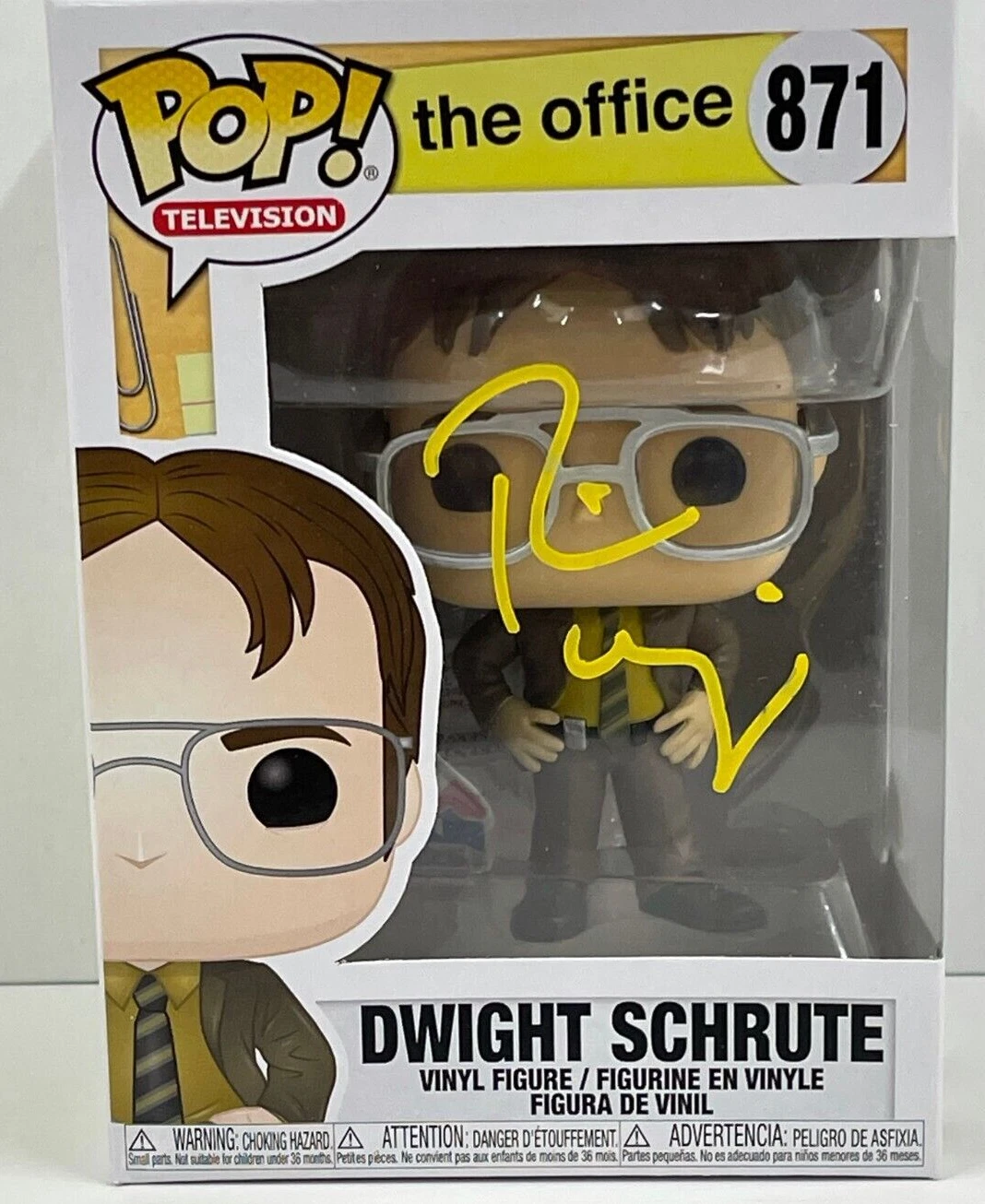 RAINN WILSON DWIGHT SCHRUTE SIGNED THE OFFICE FUNKO FIGURE 871 BECKETT COA 62