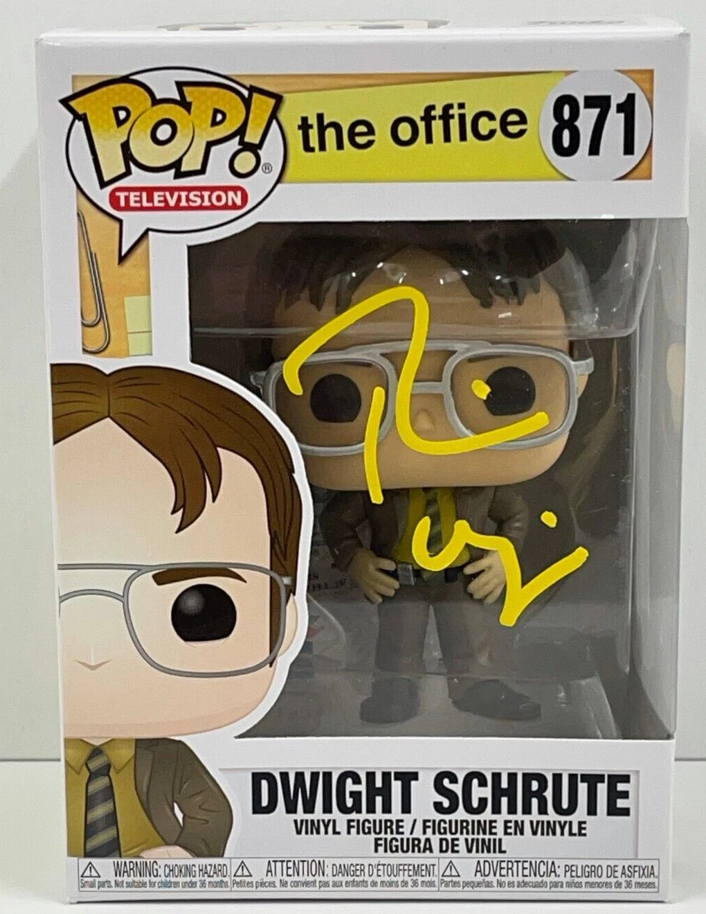 RAINN WILSON DWIGHT SCHRUTE SIGNED THE OFFICE FUNKO FIGURE 871 BECKETT COA 63