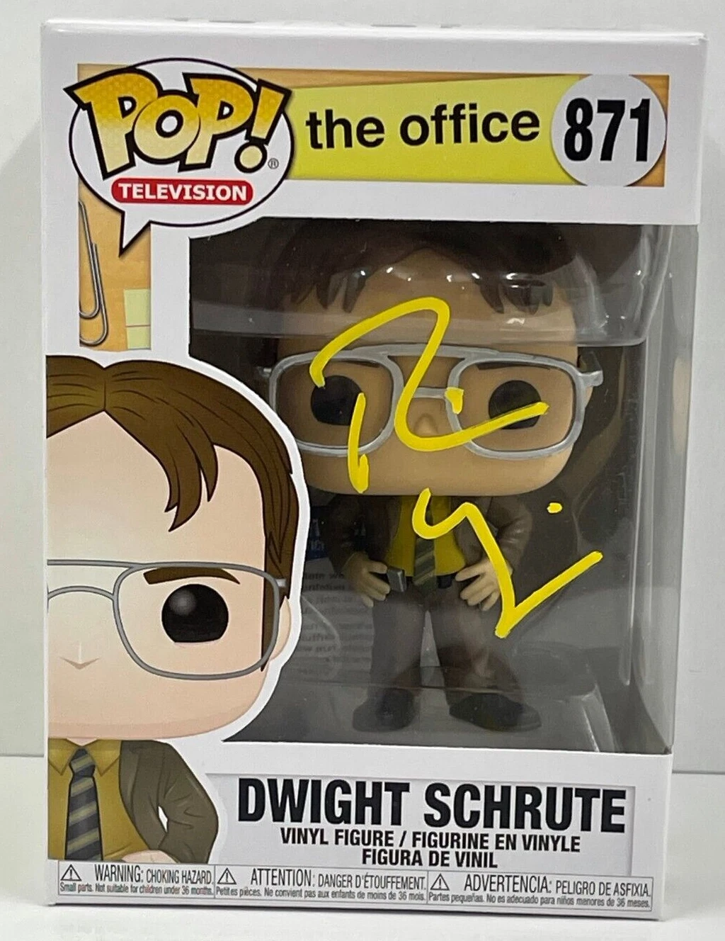 RAINN WILSON DWIGHT SCHRUTE SIGNED THE OFFICE FUNKO FIGURE 871 BECKETT COA 71