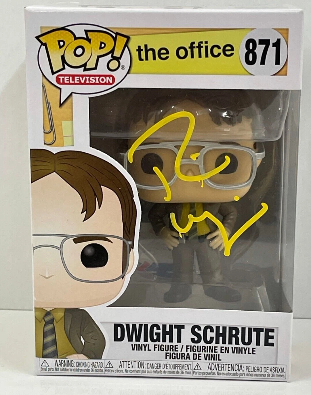 RAINN WILSON DWIGHT SCHRUTE SIGNED THE OFFICE FUNKO FIGURE 871 BECKETT COA 72