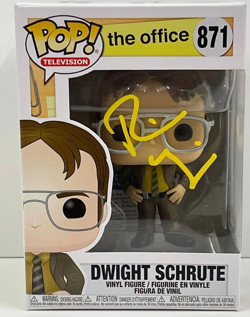 RAINN WILSON DWIGHT SCHRUTE SIGNED THE OFFICE FUNKO FIGURE 871 BECKETT COA 74