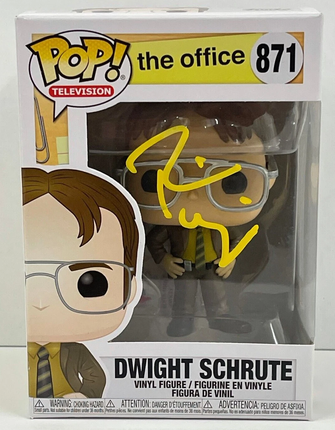 RAINN WILSON DWIGHT SCHRUTE SIGNED THE OFFICE FUNKO FIGURE 871 BECKETT COA 79