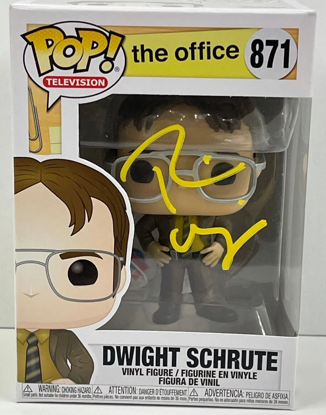 RAINN WILSON DWIGHT SCHRUTE SIGNED THE OFFICE FUNKO FIGURE 871 BECKETT COA 81
