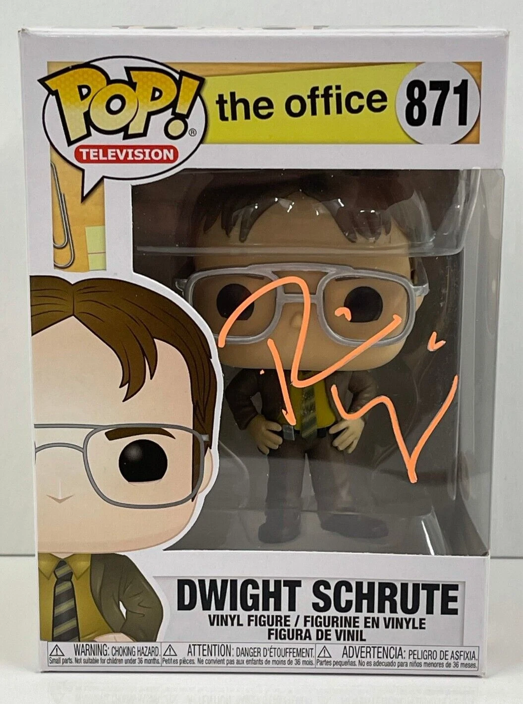 RAINN WILSON DWIGHT SCHRUTE SIGNED THE OFFICE FUNKO FIGURE 871 BECKETT COA 90