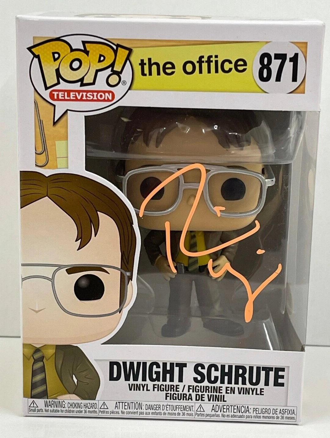 RAINN WILSON DWIGHT SCHRUTE SIGNED THE OFFICE FUNKO FIGURE 871 BECKETT COA 92