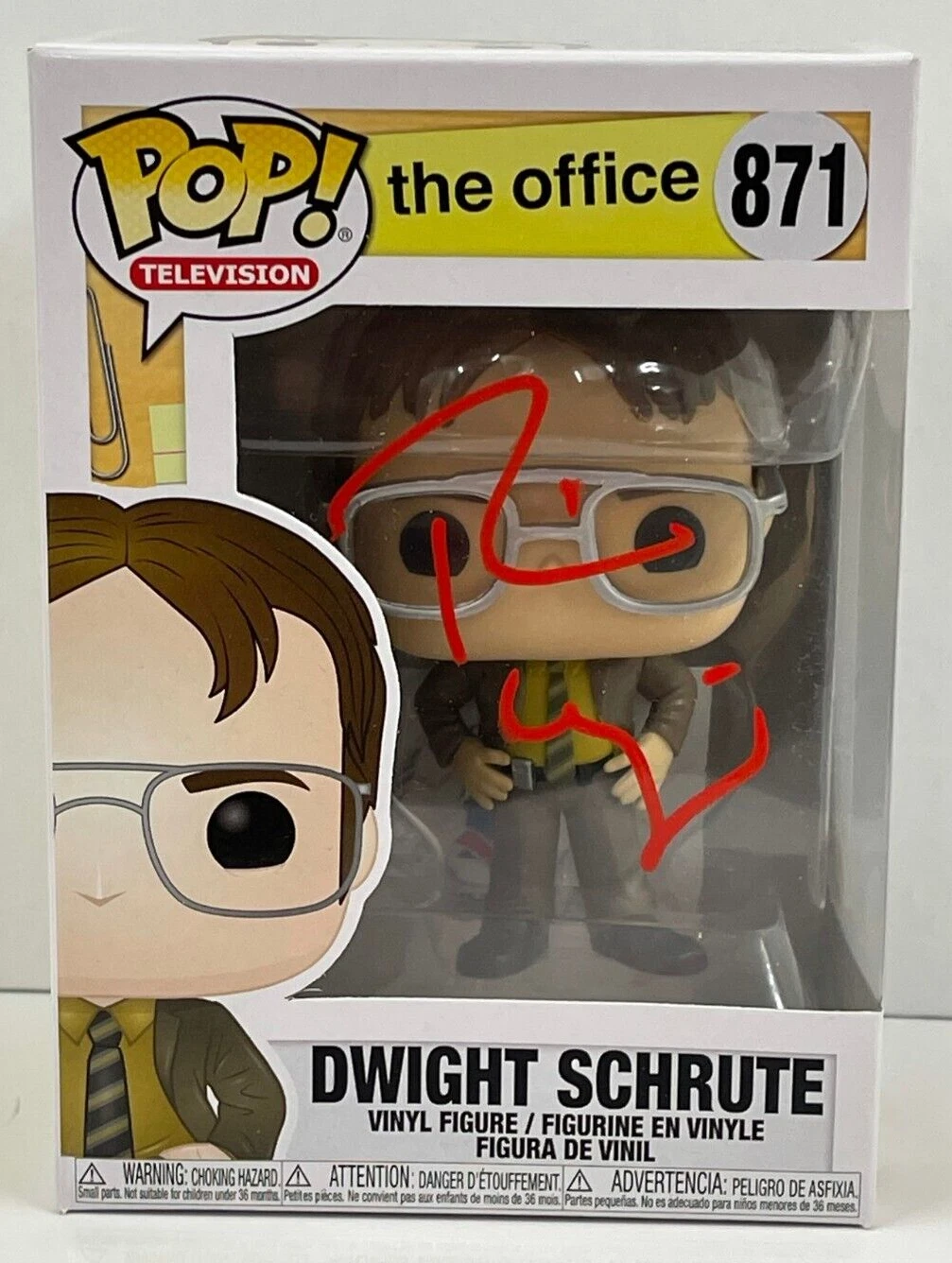 RAINN WILSON DWIGHT SCHRUTE SIGNED THE OFFICE FUNKO FIGURE 871 BECKETT COA 109