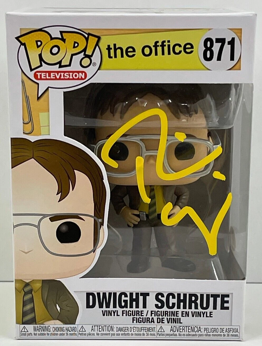 RAINN WILSON DWIGHT SCHRUTE SIGNED THE OFFICE FUNKO FIGURE 871 BECKETT COA 85