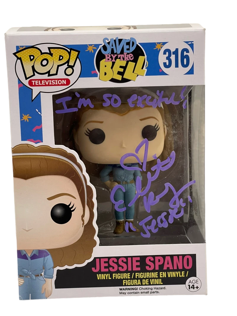ELIZABETH BERKLEY SIGNED SAVED BY THE BELL FUNKO FIGURE JESSIE INSCRIPTION JSA