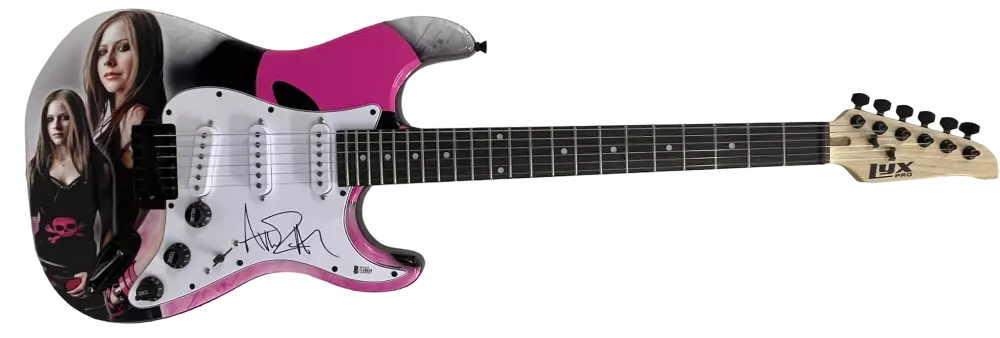 AVRIL LAVIGNE SIGNED FULL SIZE ELECTRIC CUSTOM GUITAR AUTHENTIC AUTO BECKETT COA