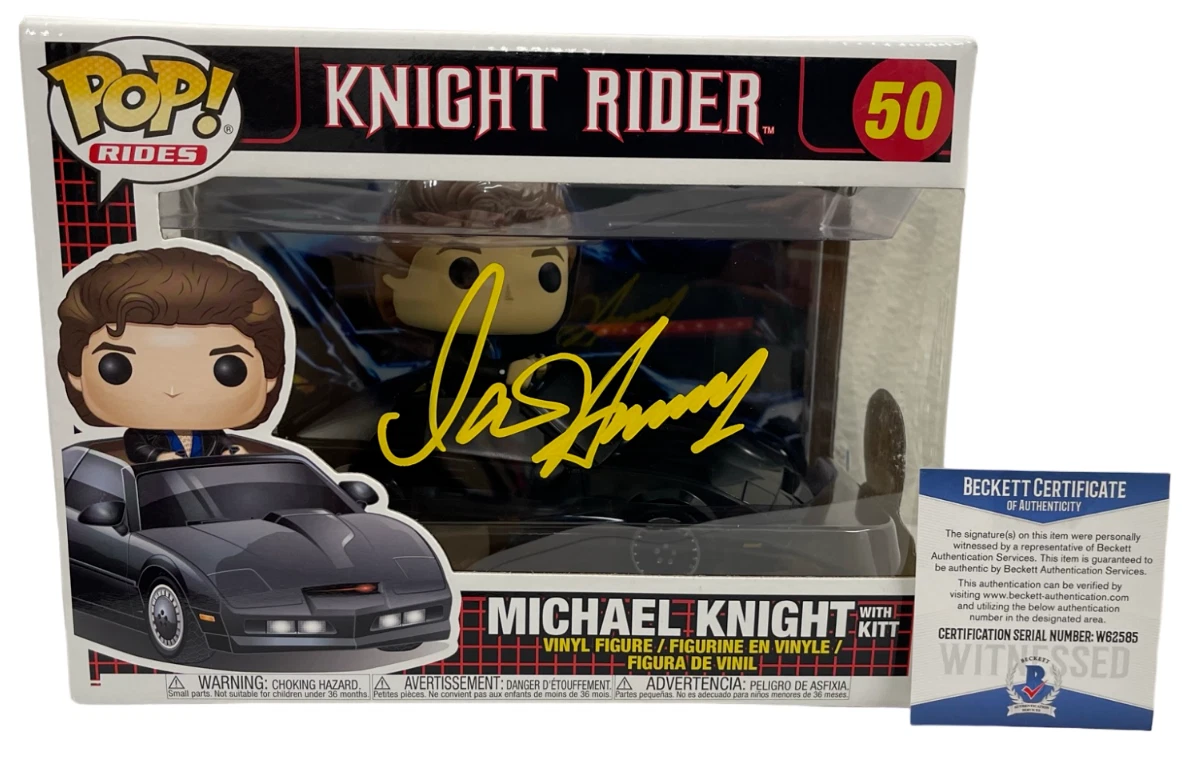 DAVID HASSELHOFF SIGNED KNIGHT RIDER MICHAEL KNIGHT FUNKO FIGURE RIDE BECKETT