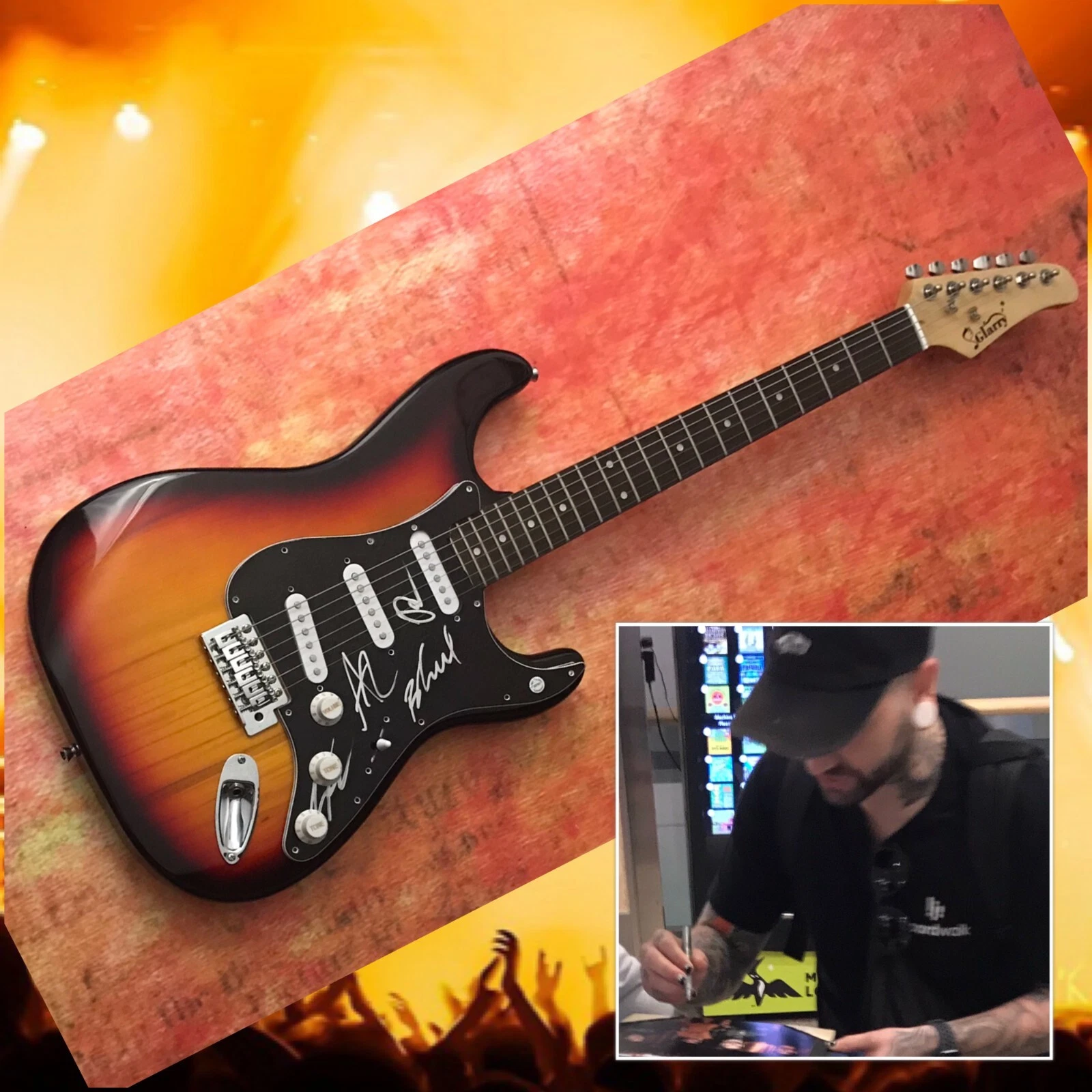 GFA  Welcome to the Chaos * FAME ON FIRE * Signed Electric Guitar PROOF COA