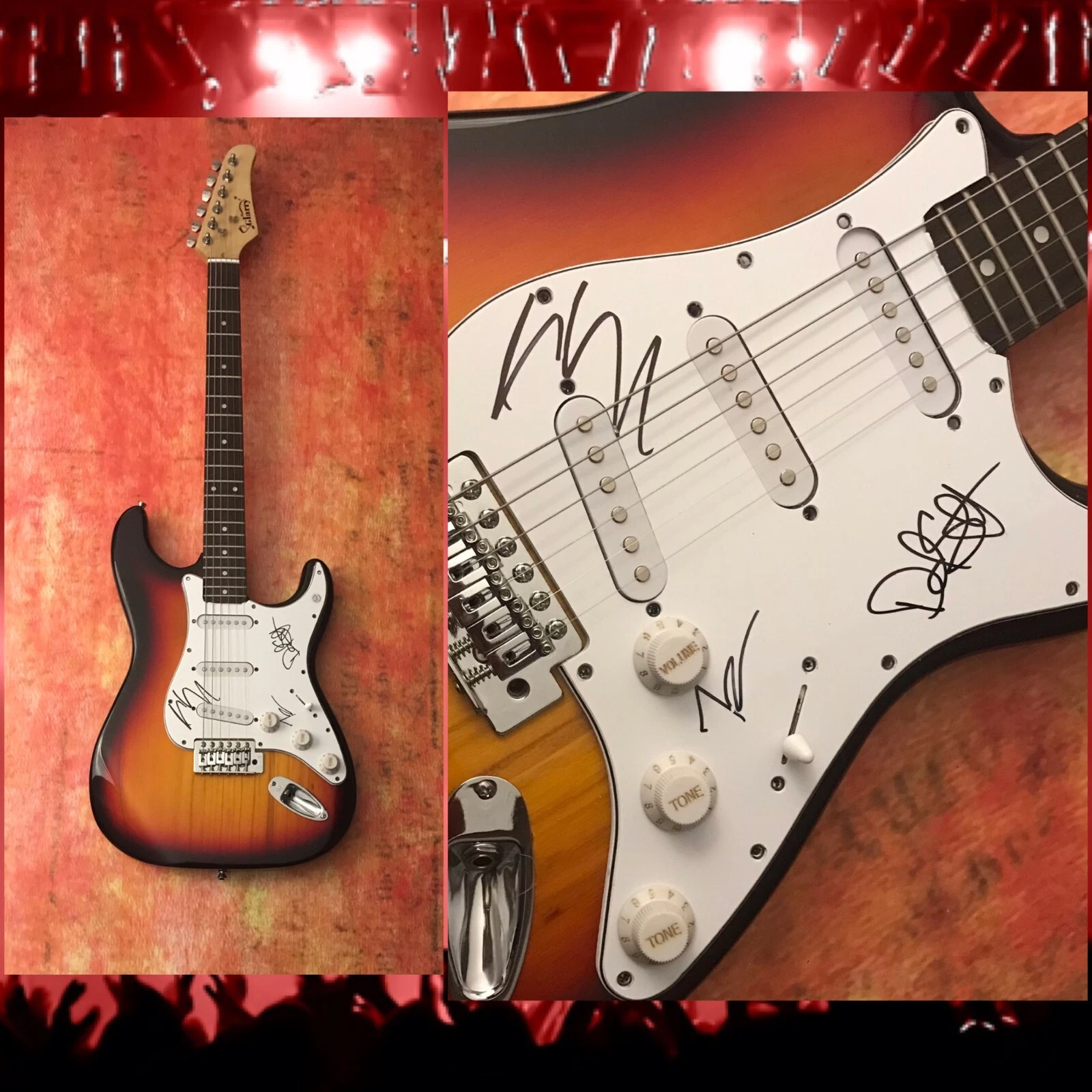 GFA  Dave Simonett x3 Band  * TRAMPLED BY TURLES *  Signed Electric Guitar COA