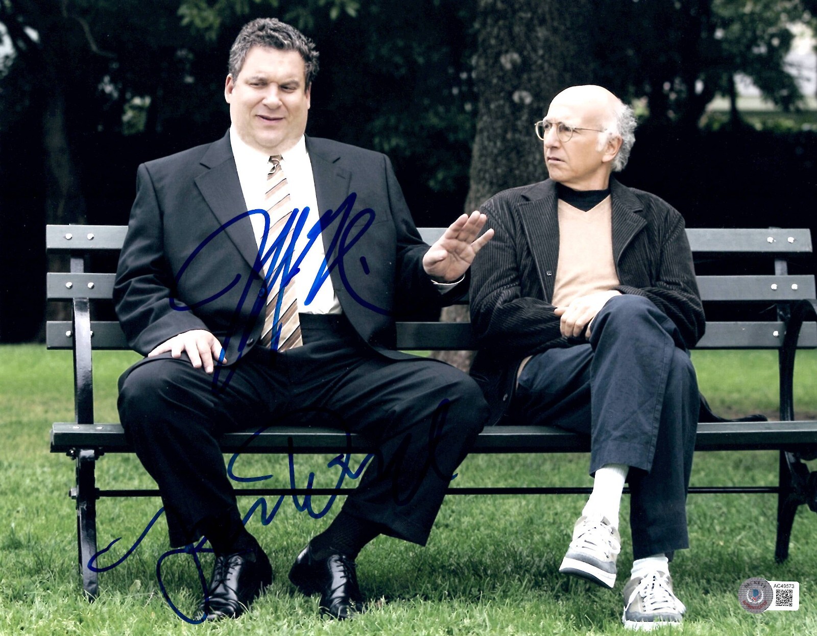 Larry David Jeff Garlin Signed 11x14 Photo Curb Your Enthusiasm Beckett Grade 10