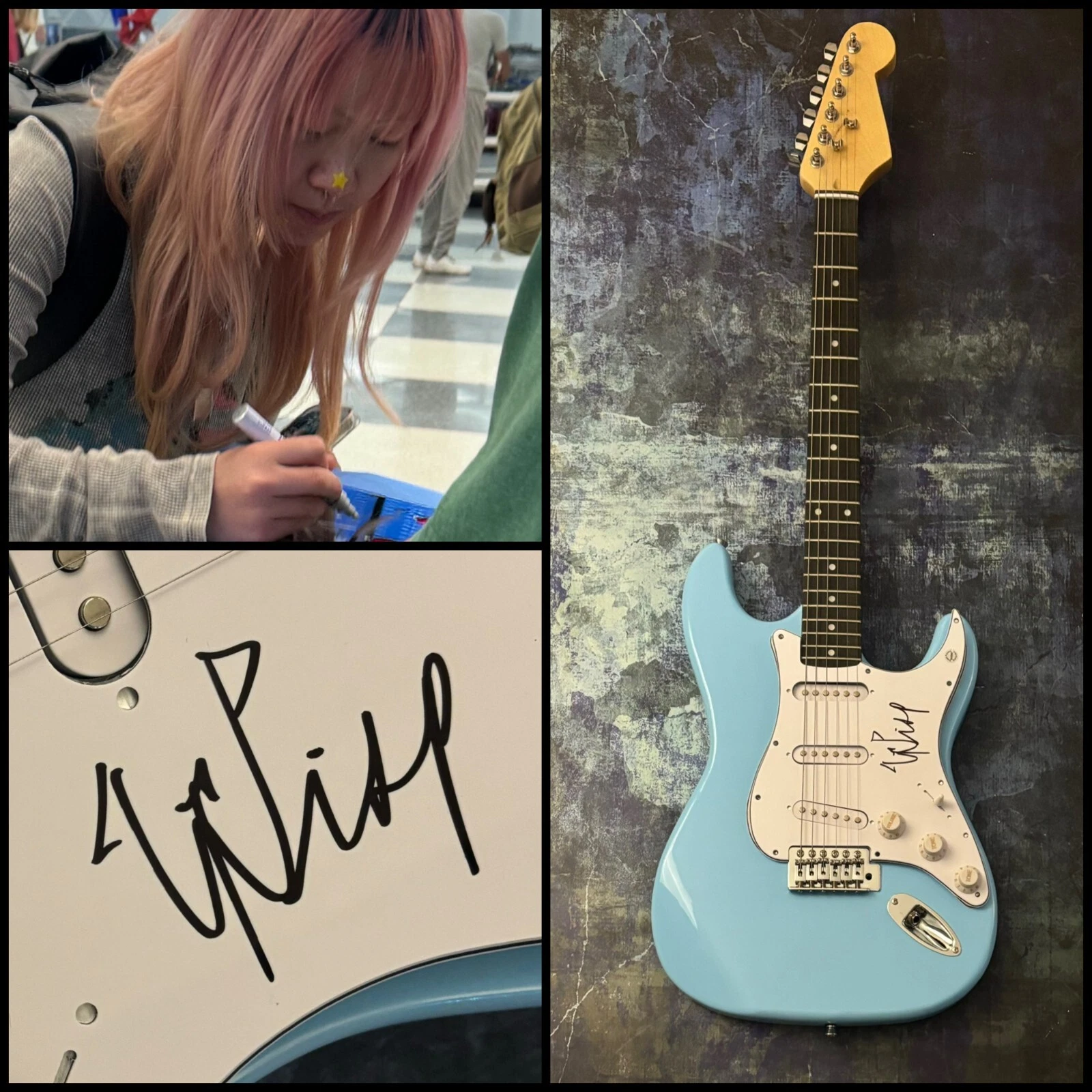 GFA  Your Face Shoegaze Star  * WISP *  Signed Electric Guitar  PROOF COA