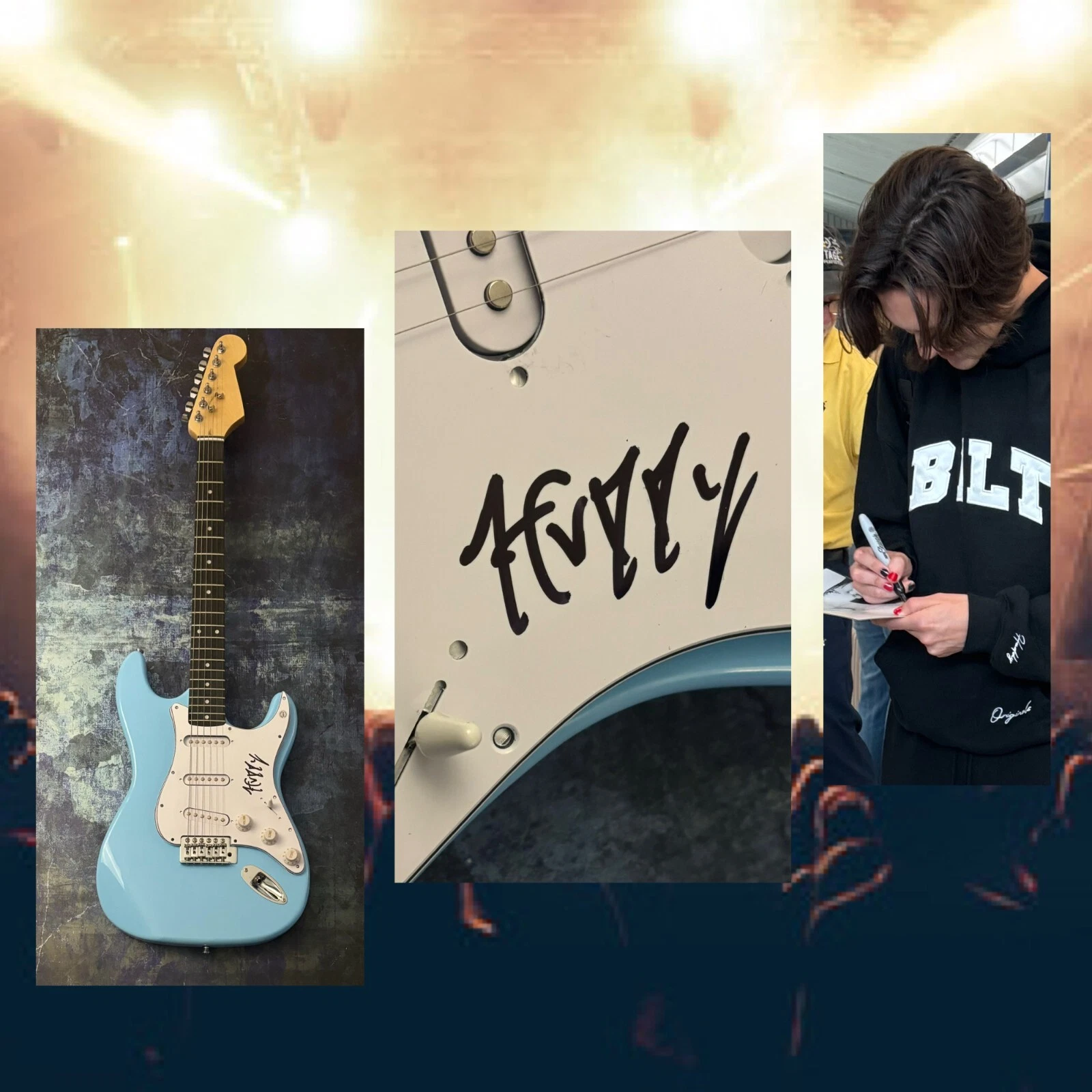 GFA Teenage Heartbreak Star  * HUDDY *  Signed Electric Guitar PROOF COA