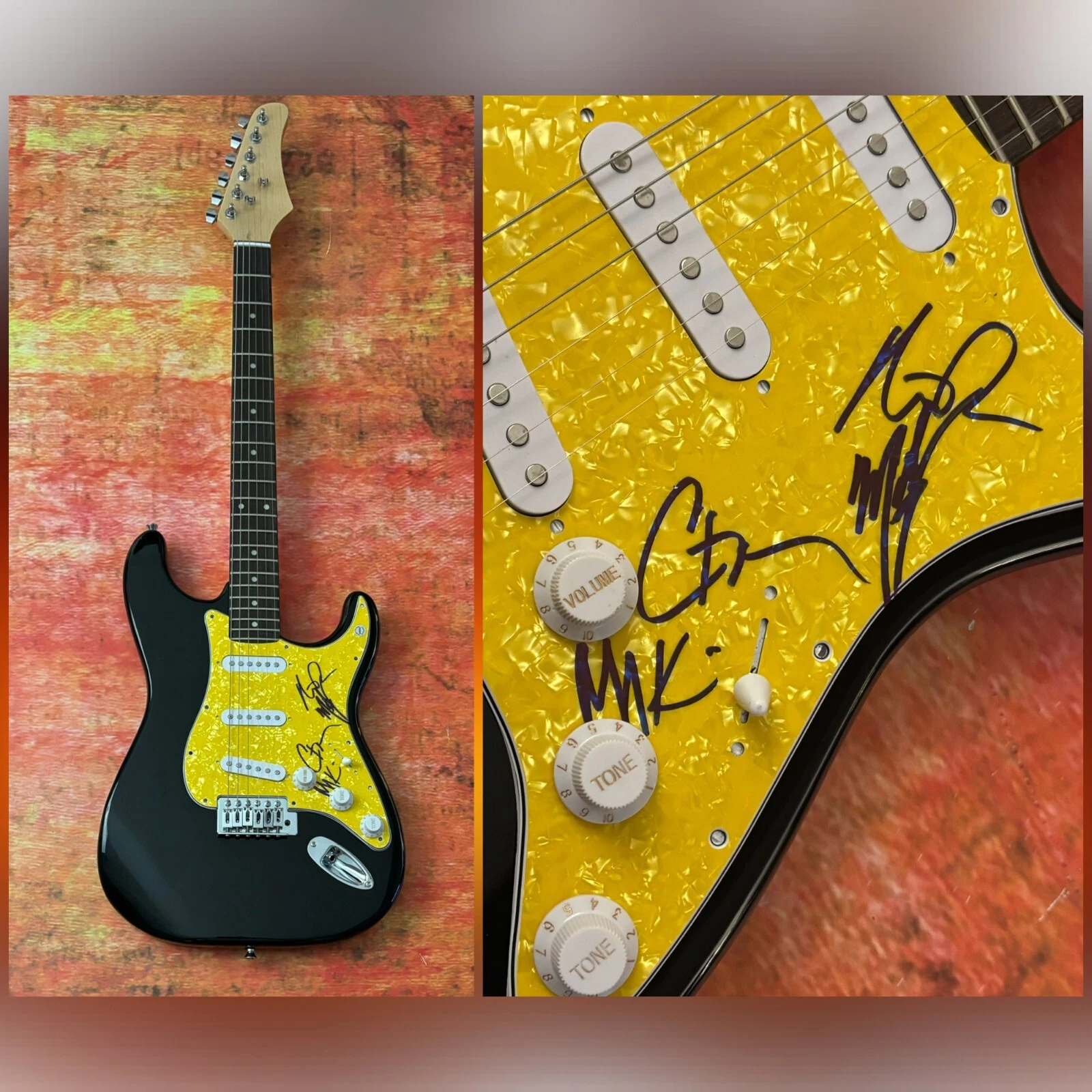 GFA Marshal Dutton x4 Band * HINDER * Signed Electric Guitar EXACT PROOF COA