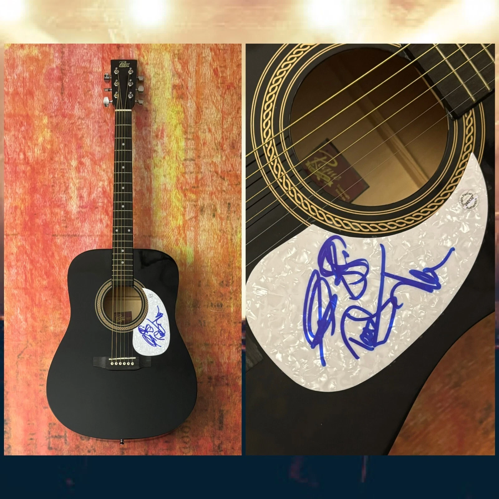 GFA  Neal Schon x4 Band  * JOURNEY *  Signed FS Acoustic Guitar  COA