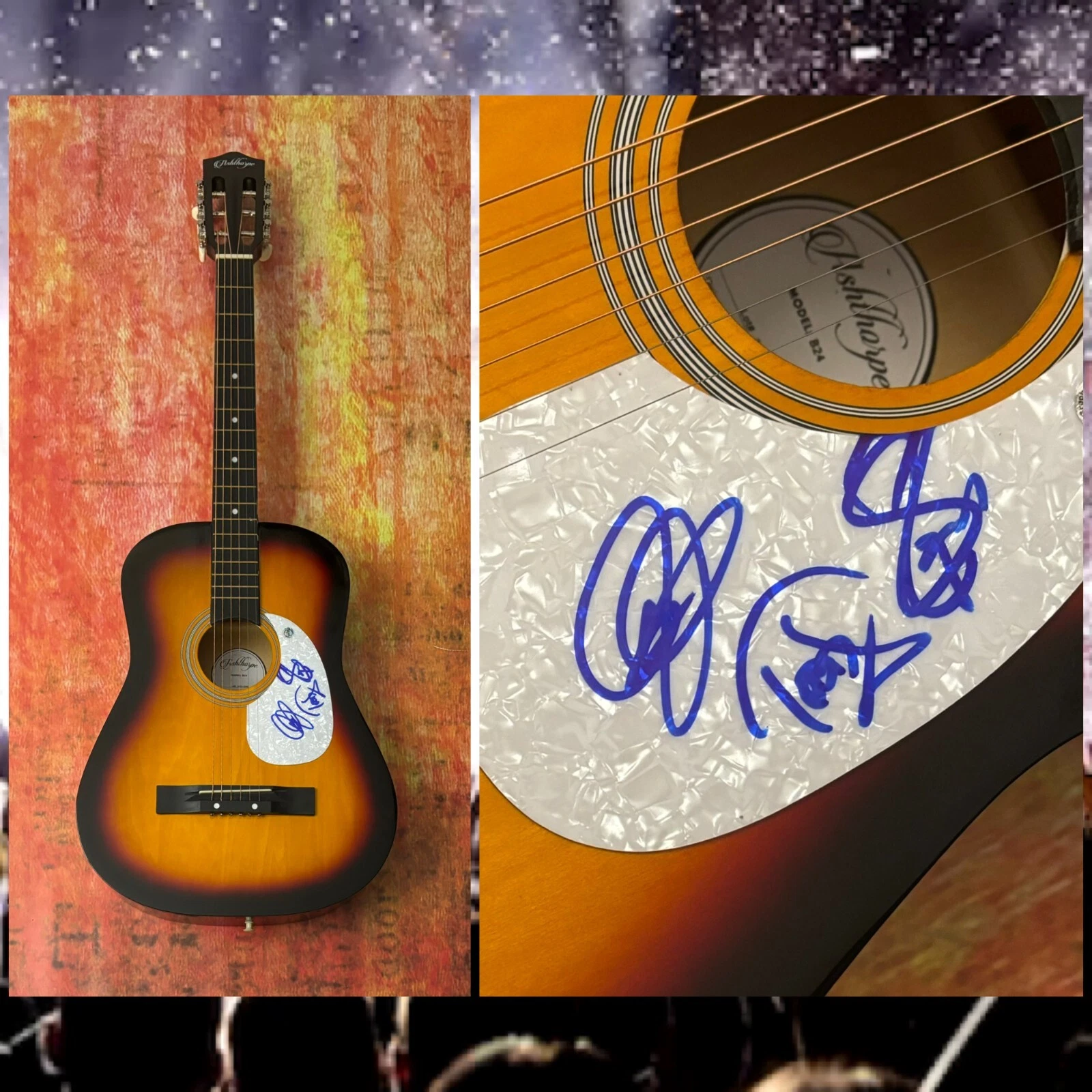 GFA  Arnel Pineda x3 Band  * JOURNEY *  Signed Acoustic Guitar  COA