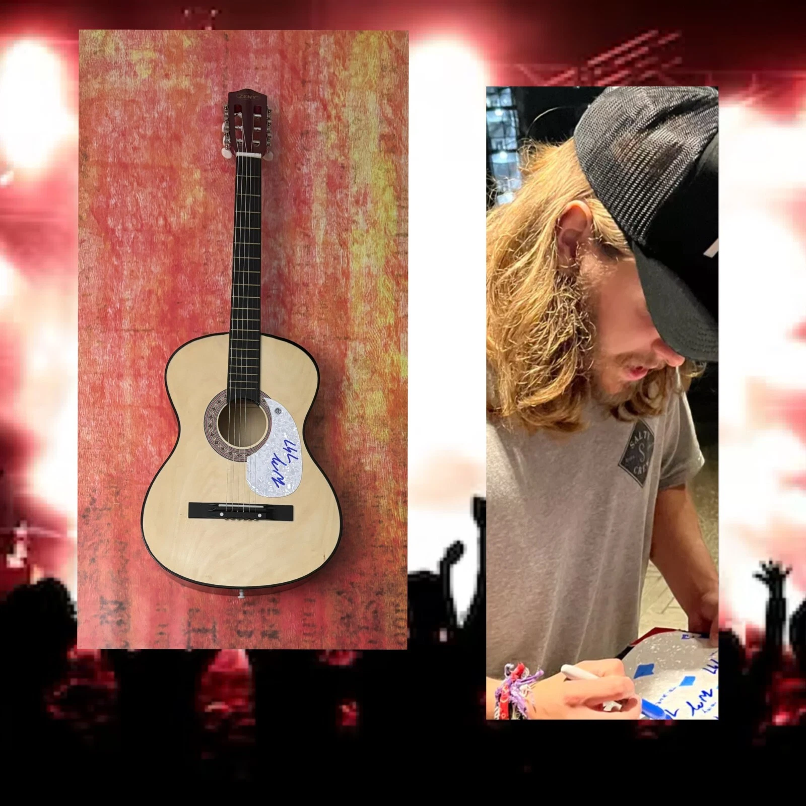 GFA Pretty Little Poison  * WARREN ZEIDERS *  Signed Acoustic Guitar PROOF COA