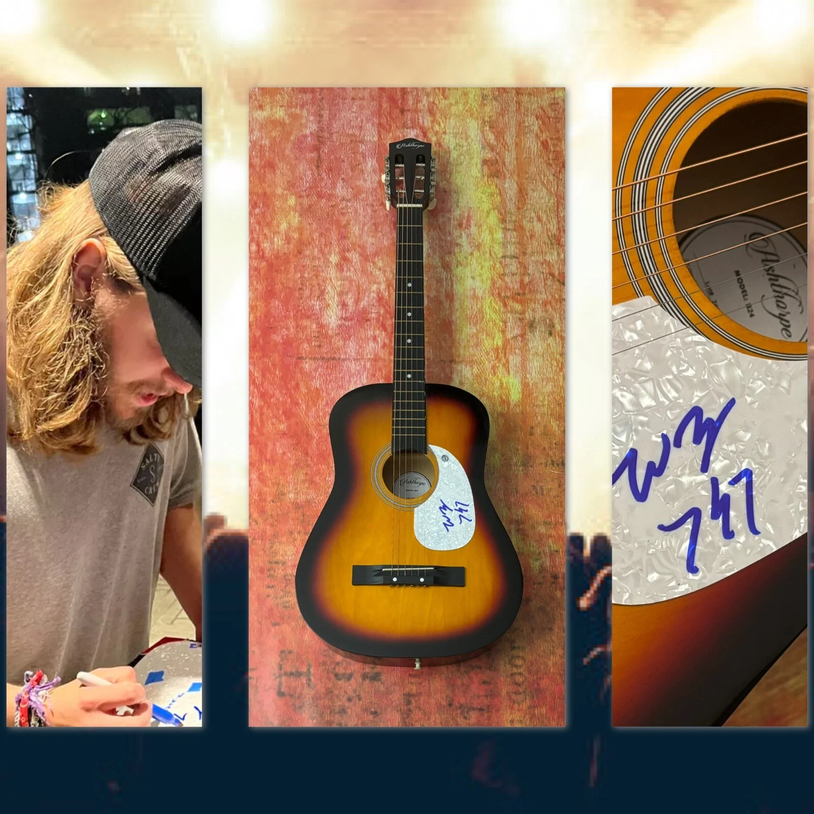 GFA Pretty Little Poison  * WARREN ZEIDERS *  Signed Acoustic Guitar PROOF COA