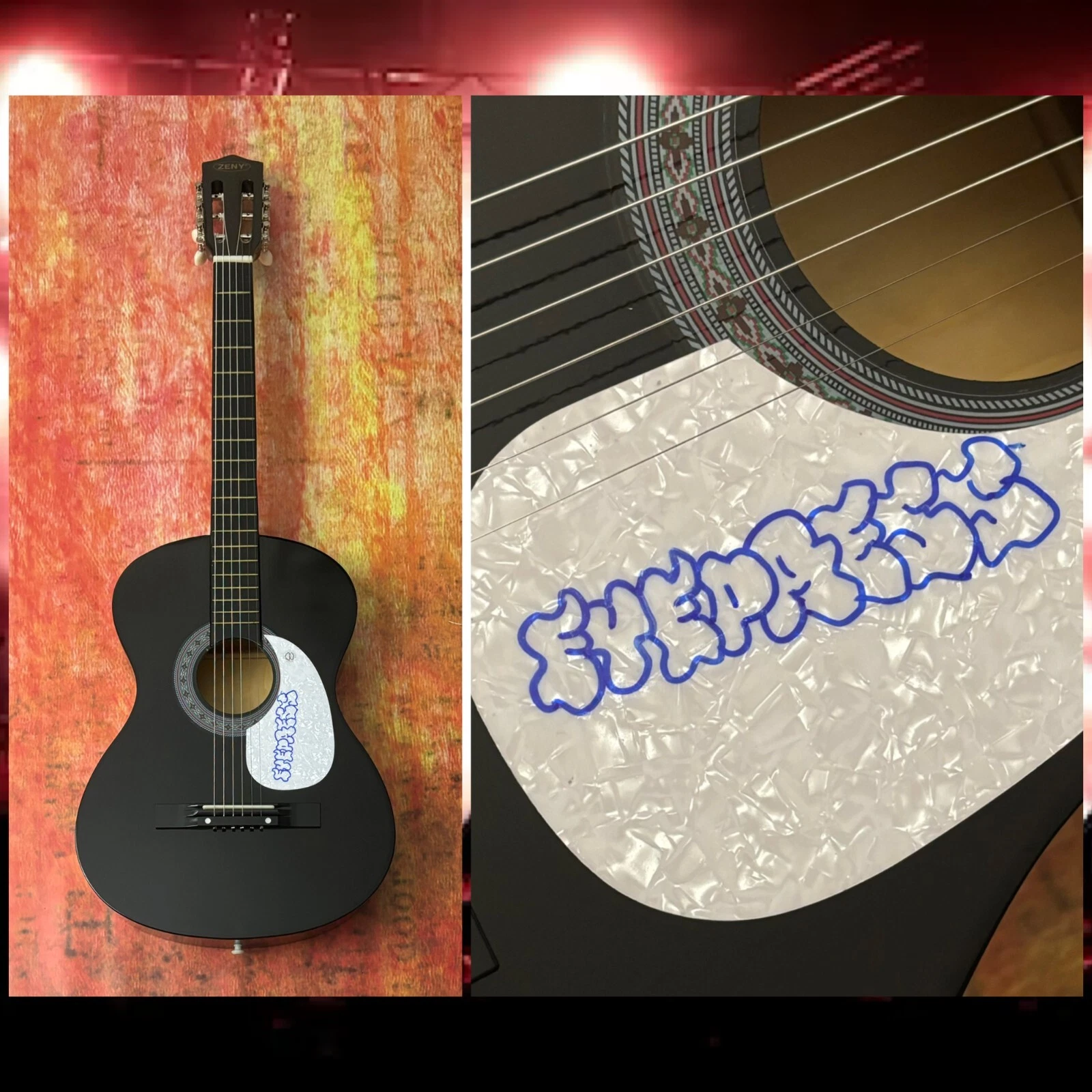 GFA Idris Vicuna Something About You  * EYEDRESS *  Signed Acoustic Guitar COA