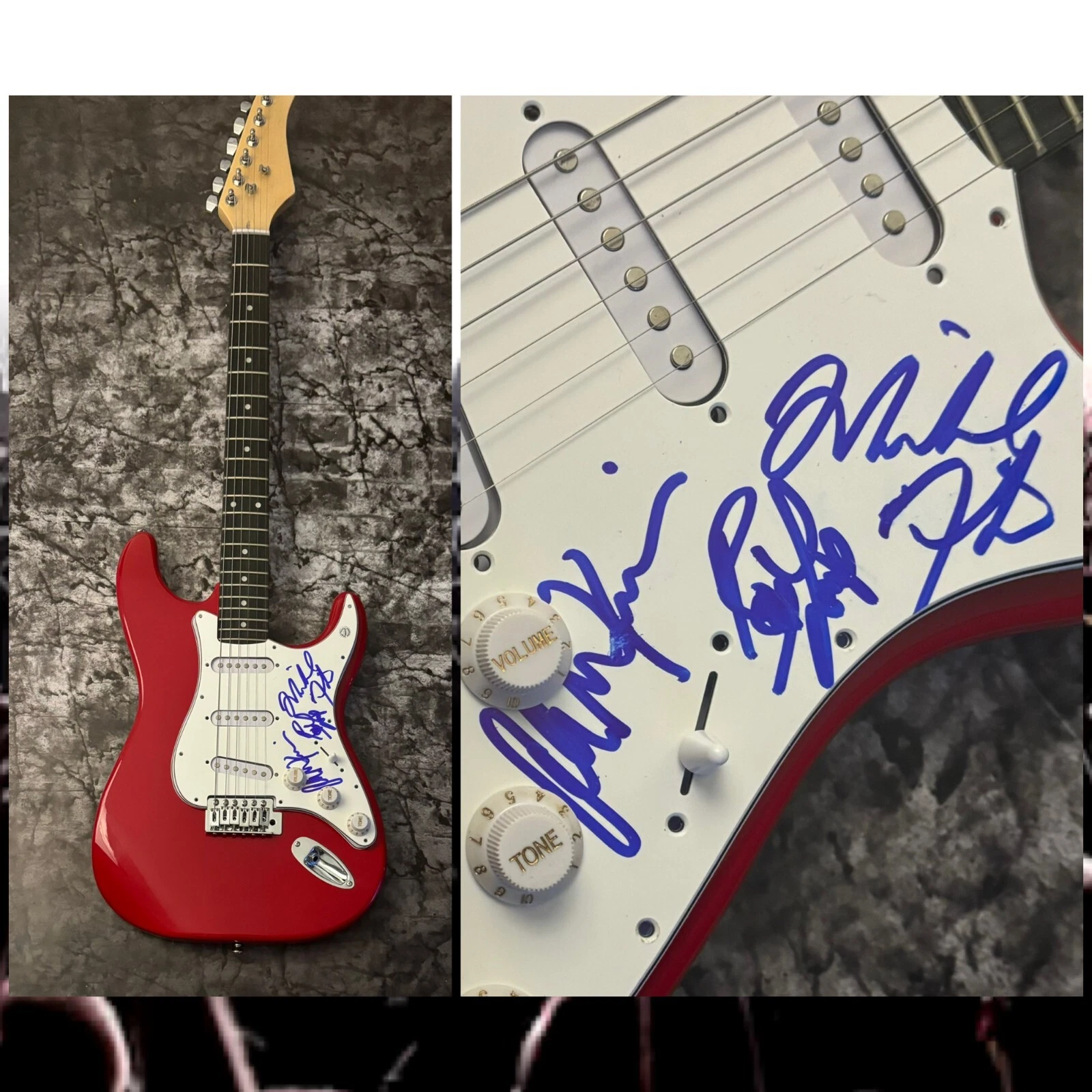 GFA Bill Michael & Allen x3 Band  * FIREHOUSE *  Signed Electric Guitar COA