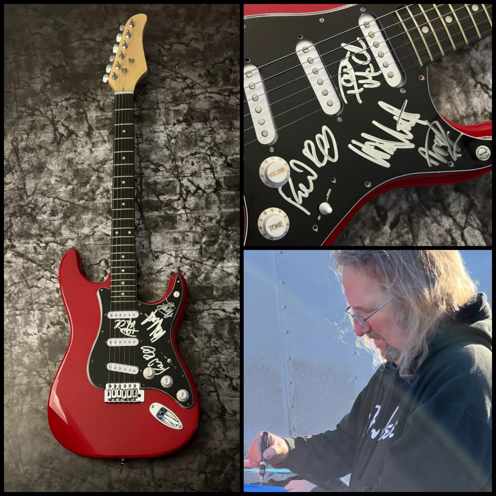 GFA Phil Rind x4 Band  * SACRED REICH *  Signed Electric Guitar PROOF S6 COA