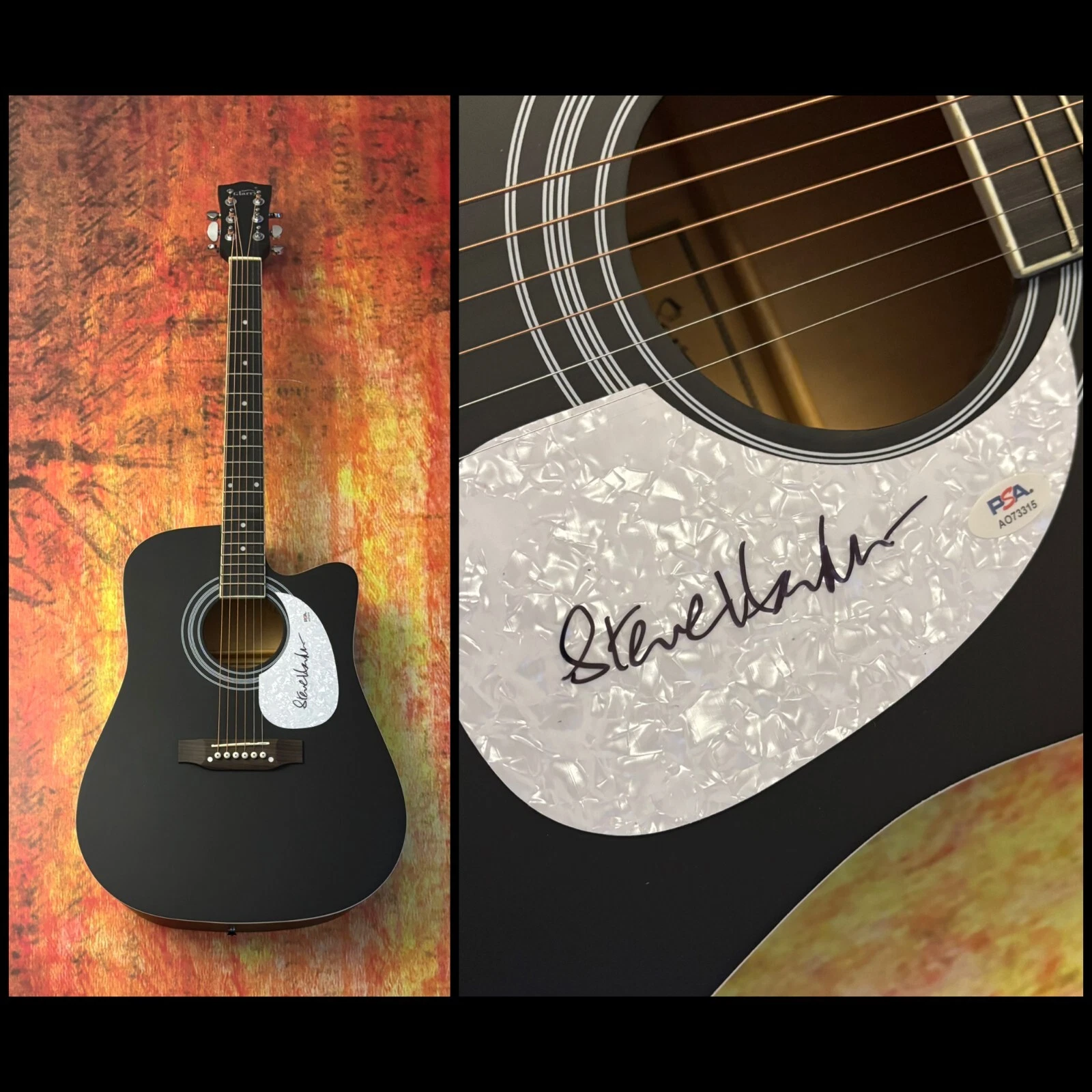 PSA  Genesis Band Guitarist  * STEVE HACKETT *  Signed Acoustic Guitar PROOF COA
