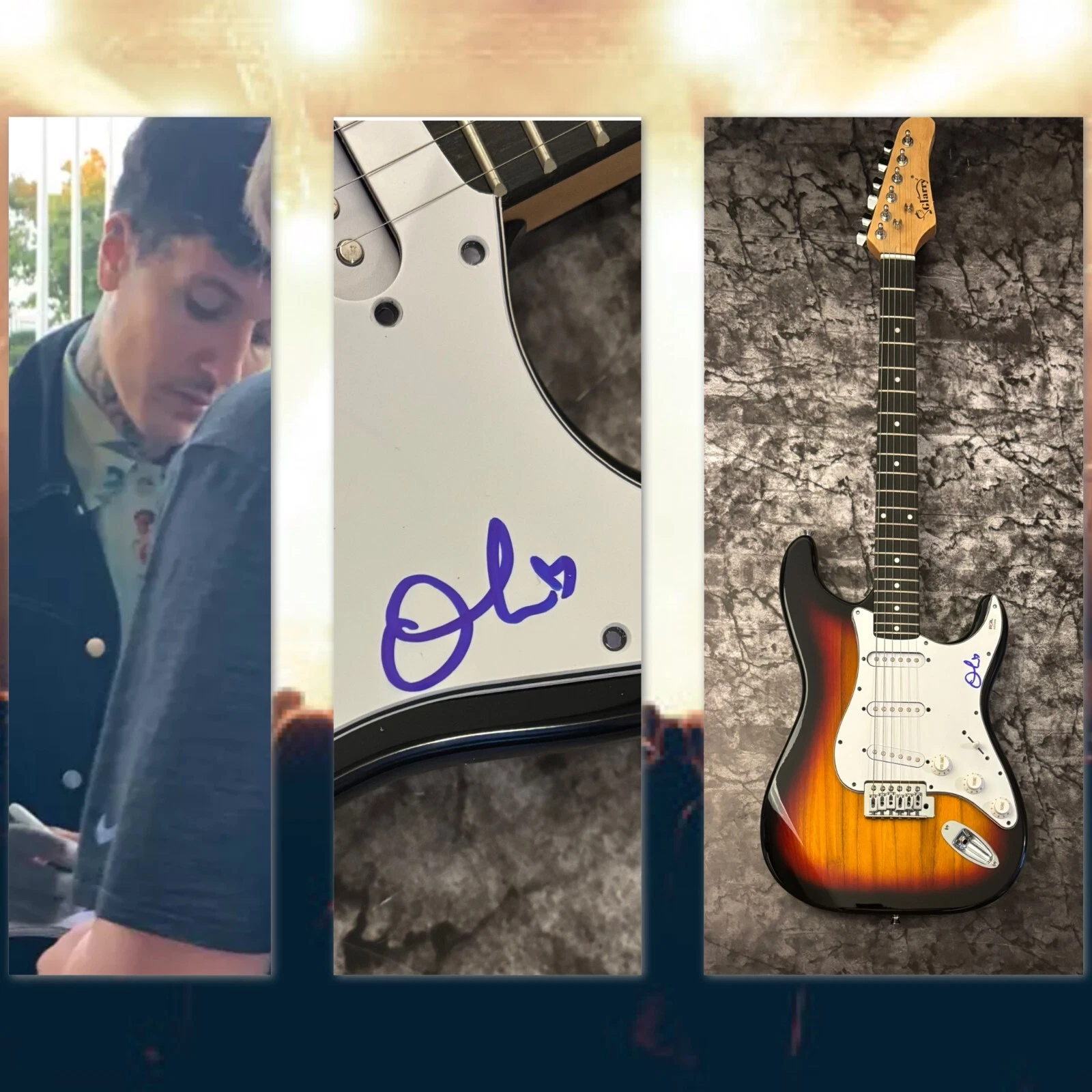 PSA Bring Me The Horizon Band  * OLI SYKES *  Signed Electric Guitar PROOF COA