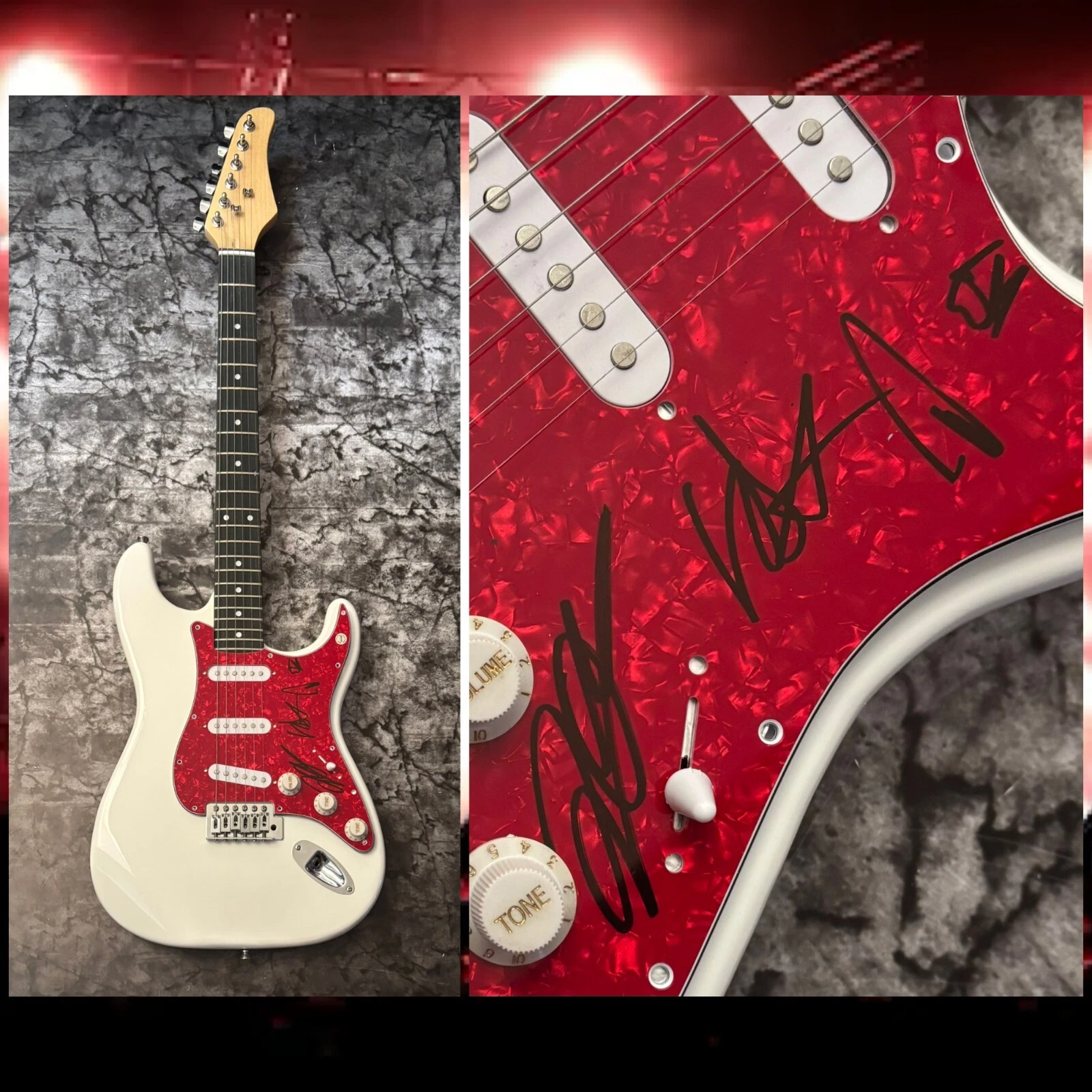 GFA Damiano David x4 Band  * MANESKIN *  Signed Electric Guitar COA