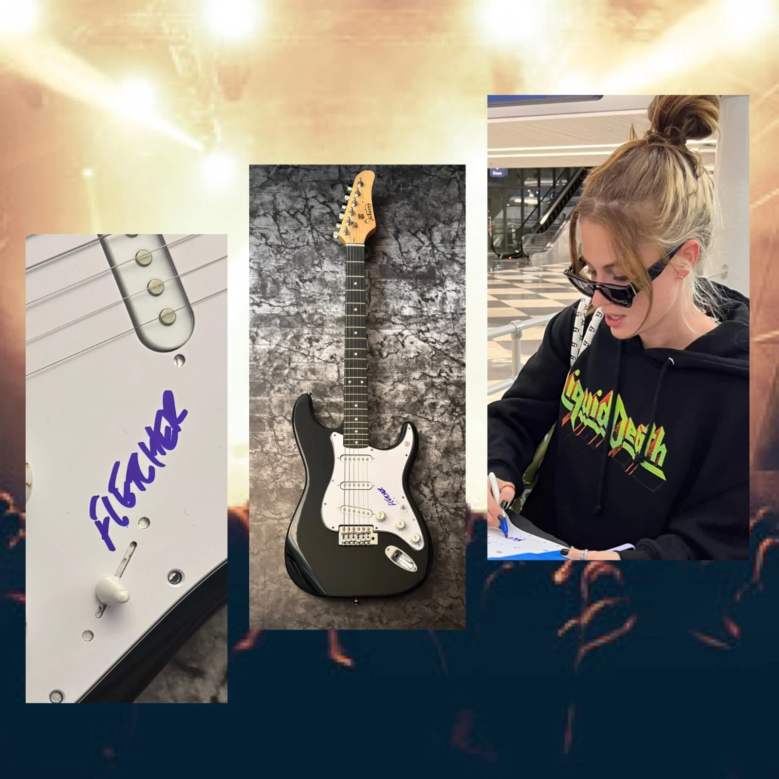 GFA Bitter & Arcade Sexy Star  * CARI FLETCHER *  Signed Electric Guitar COA