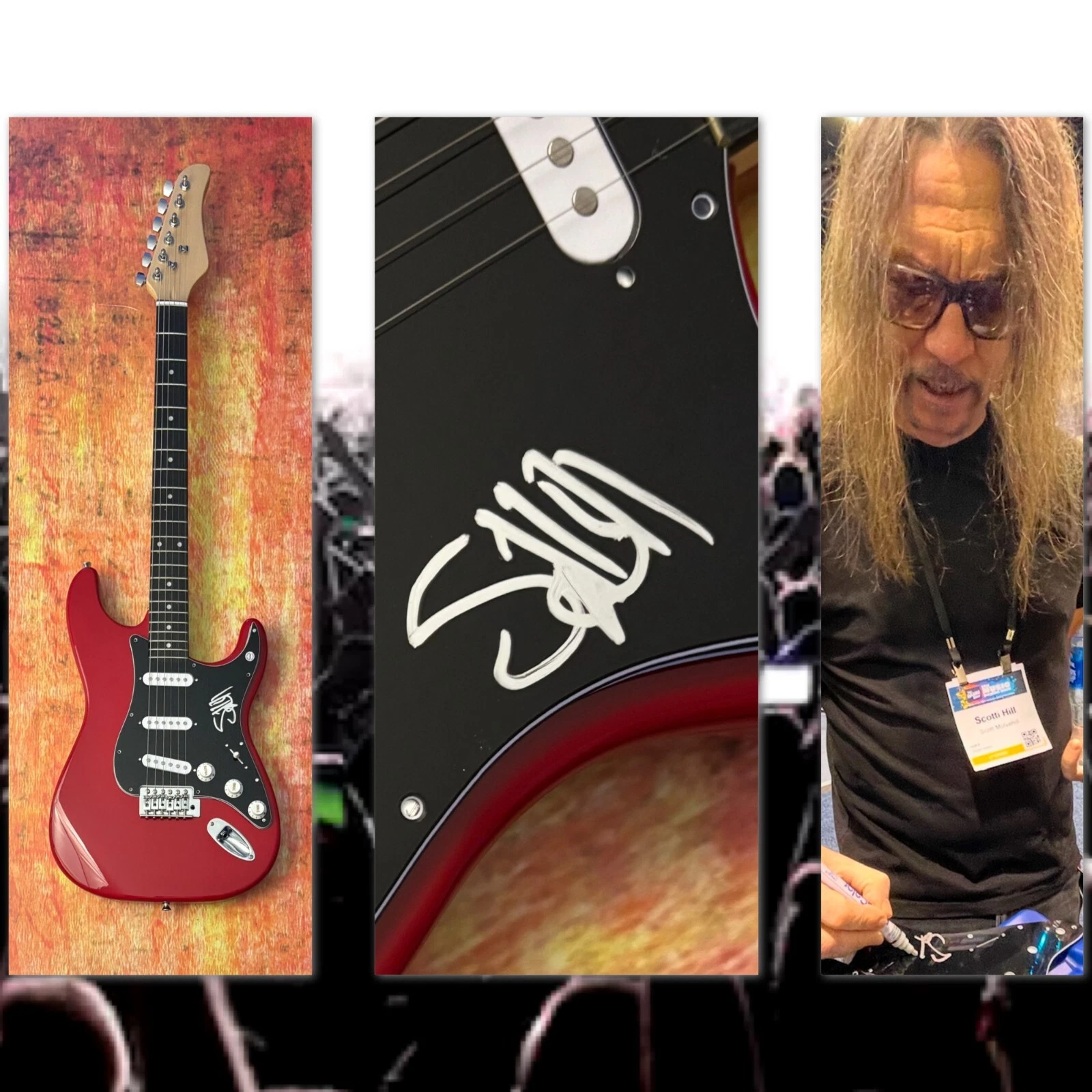 GFA Skid Row Guitarist  * SCOTTI HILL *  Signed Electric Guitar PROOF COA