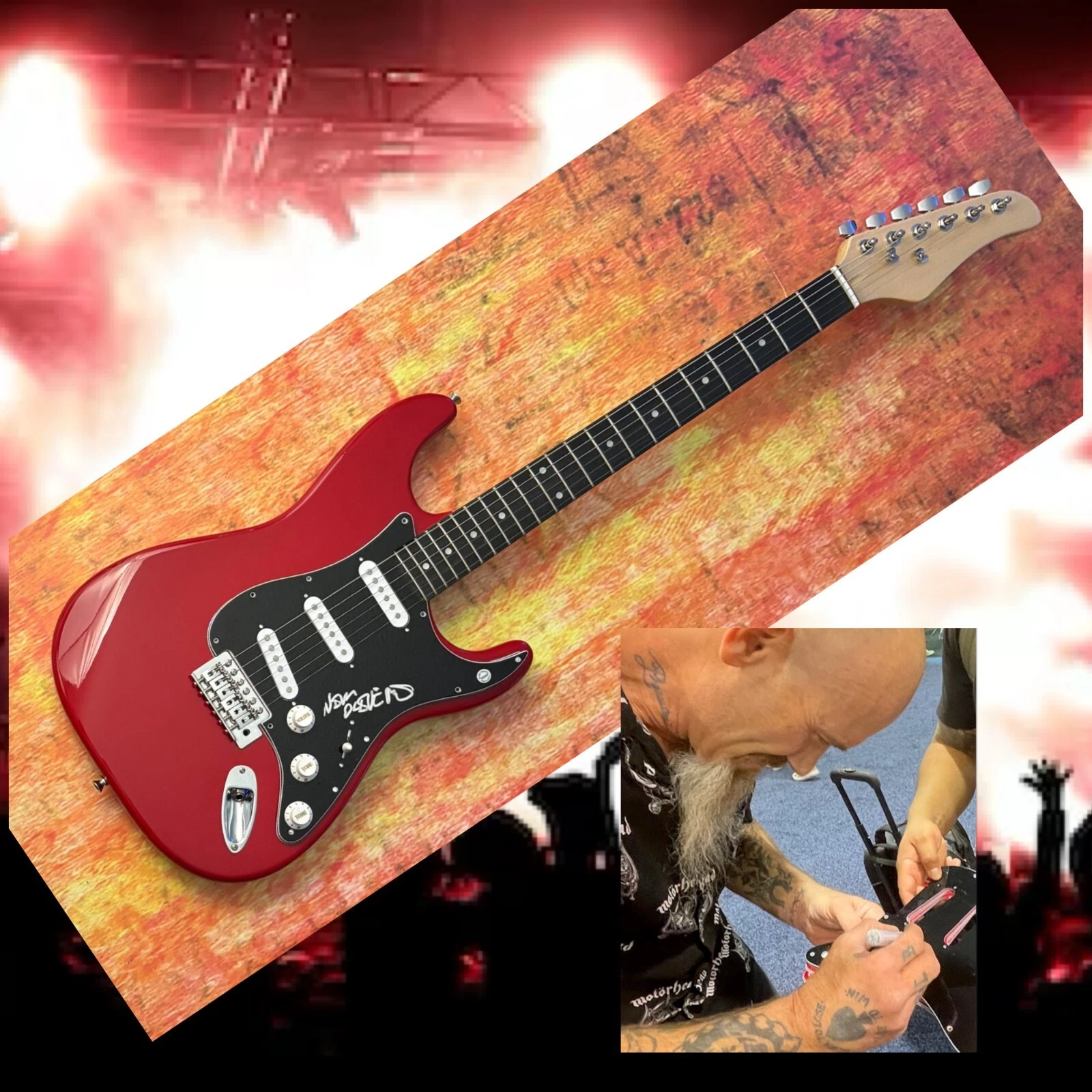 GFA Queens of the Stone Age  * NICK OLIVERI *  Signed Electric Guitar PROOF COA