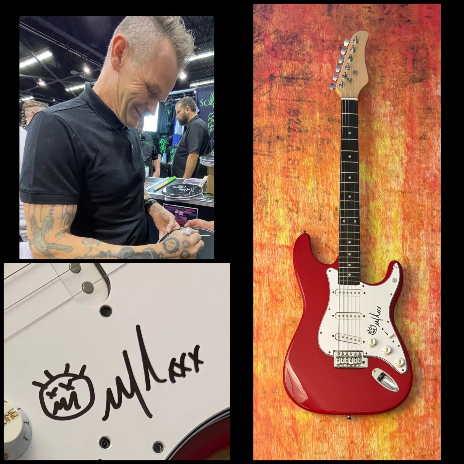 GFA Coal Chamber Drummer  * MIKEY COX *  Signed Electric Guitar PROOF COA