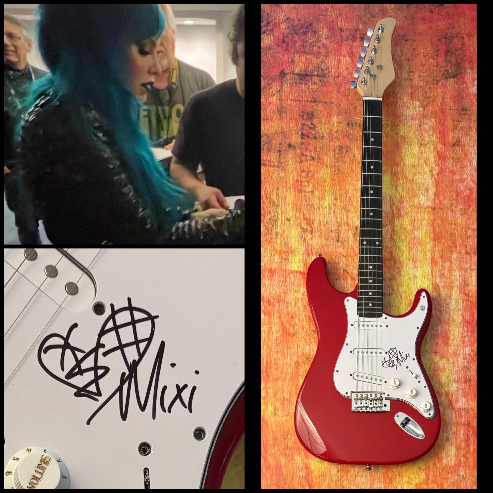 GFA Stitched Up Heart  * ALECIA MIXI DEMNER *  Signed Electric Guitar PROOF COA