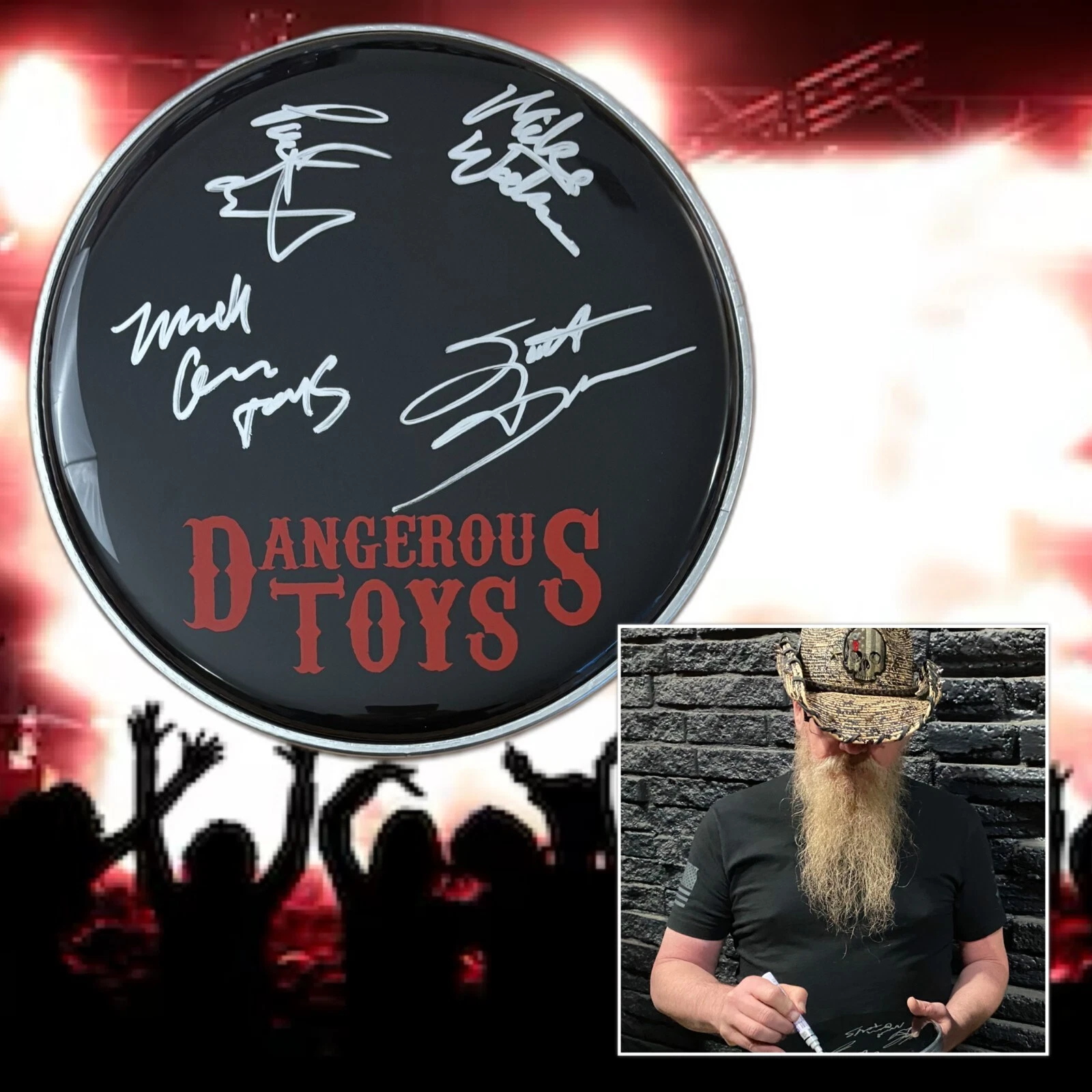 GFA Teas'n , Pleas'n Band  * DANGEROUS TOYS *  Signed 10