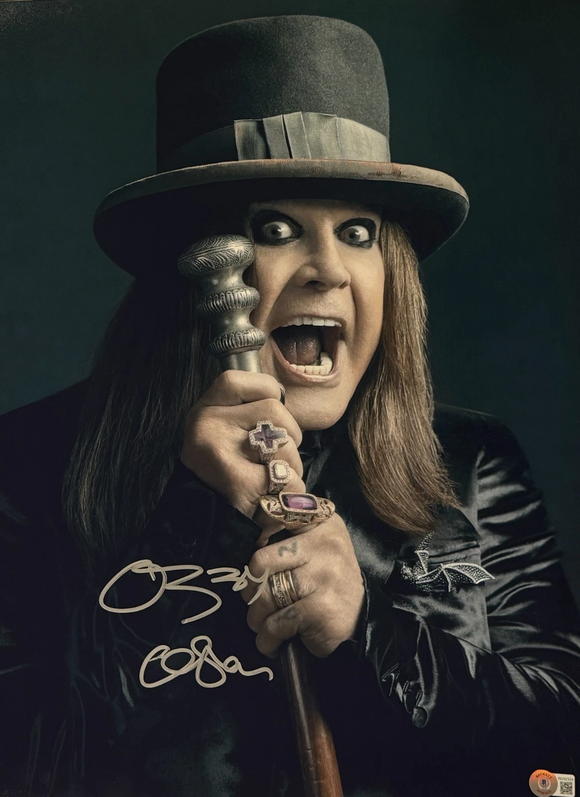 Ozzy Osbourne Signed 16x20 Photo Sabbath Authentic Autograph Beckett Witness