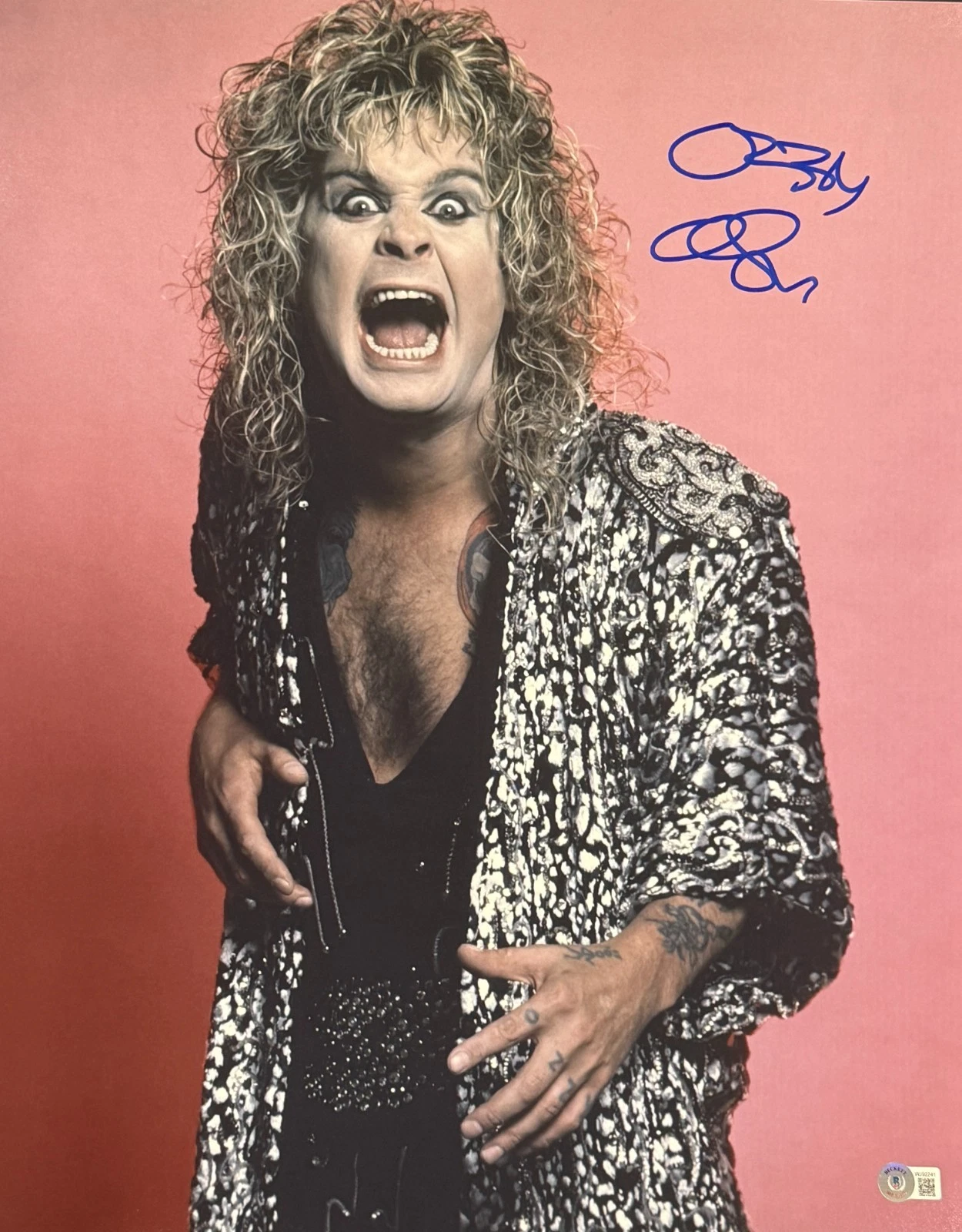 Ozzy Osbourne Signed 16x20 Photo Sabbath Authentic Autograph Beckett Witness