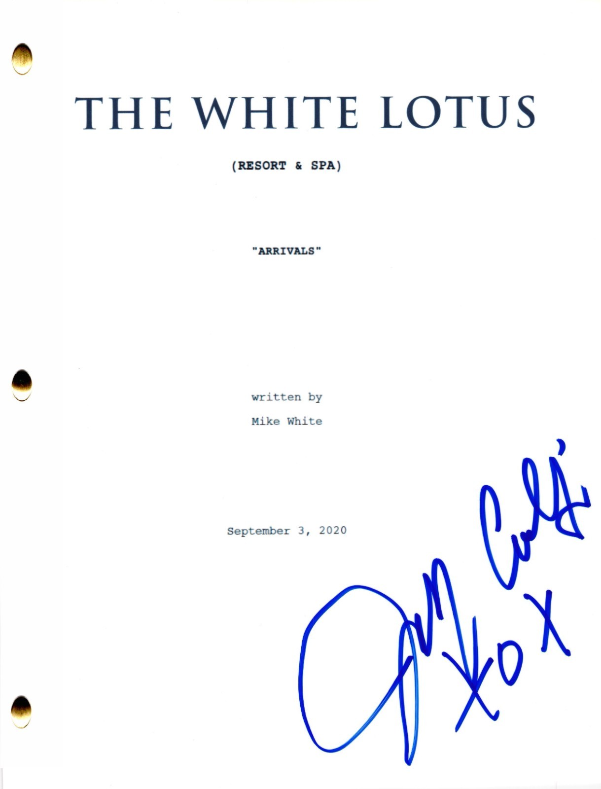Jennifer Coolidge Signed The White Lotus Pilot Script Authentic Autograph