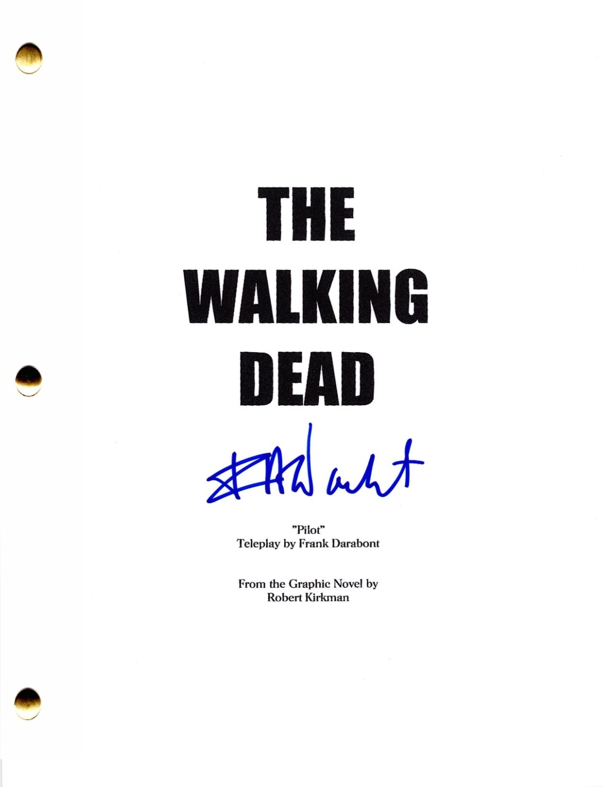 Frank Darabont Signed The Walking Dead Pilot Script Authentic Autograph