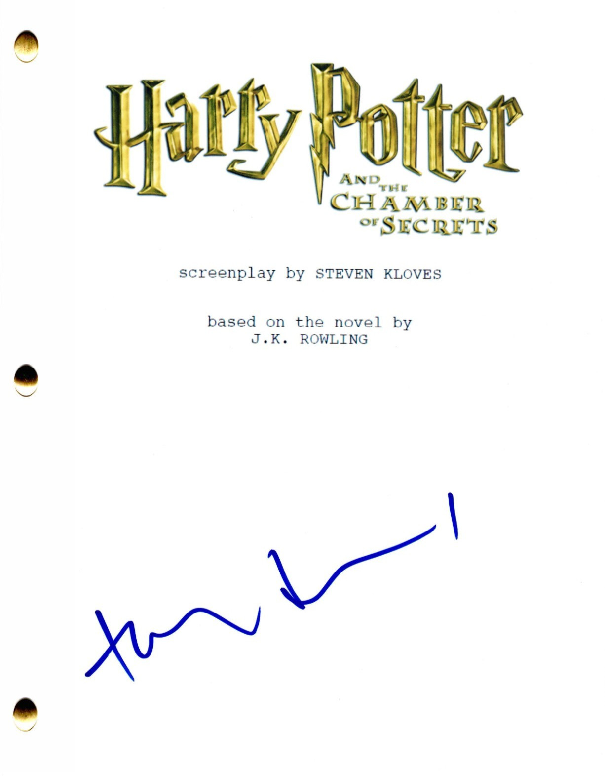 Toby Jones Signed Harry Potter and the Chamber of Secrets Script Autograph