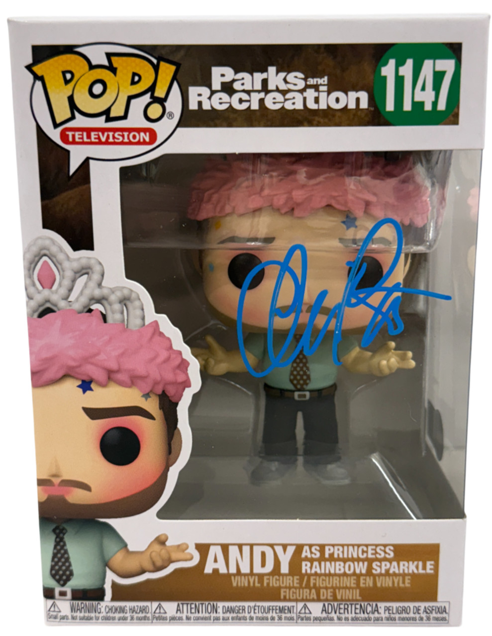 Chris Pratt Signed Andy Funko 1147 Parks and Recreation Autograph Beckett