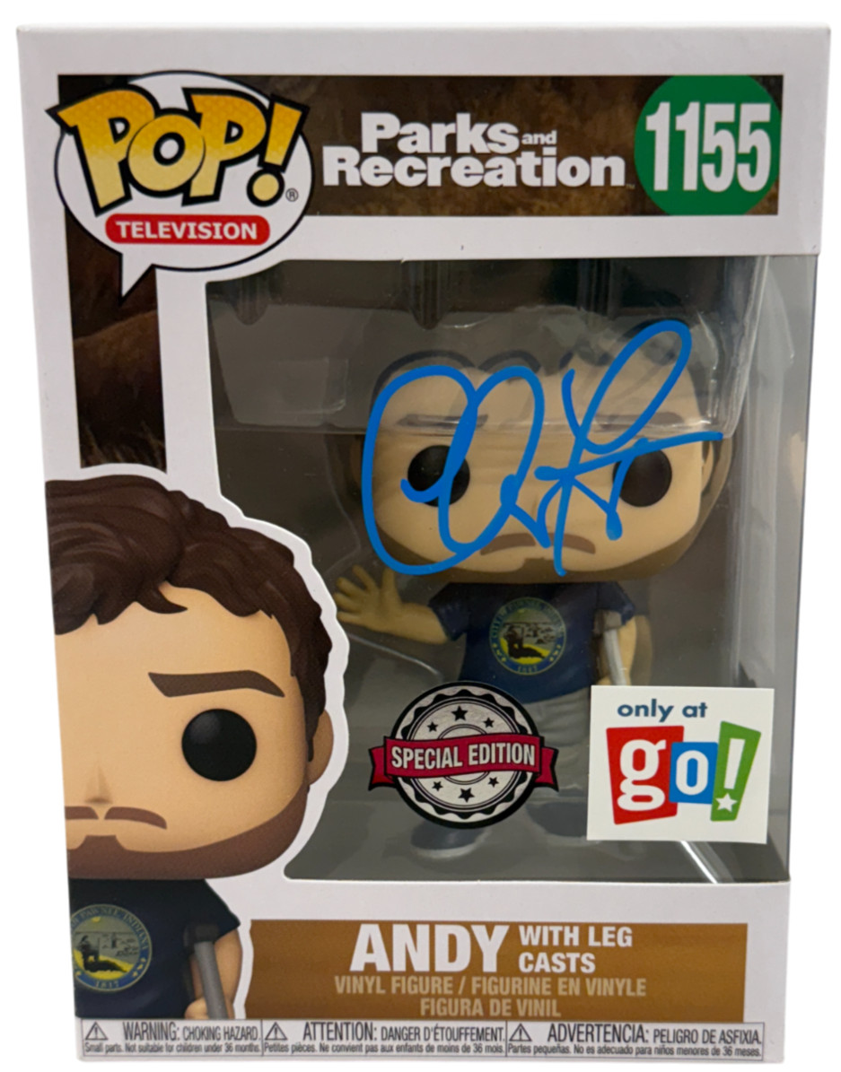 Chris Pratt Signed Andy Funko 1155 Parks and Recreation Autograph Beckett